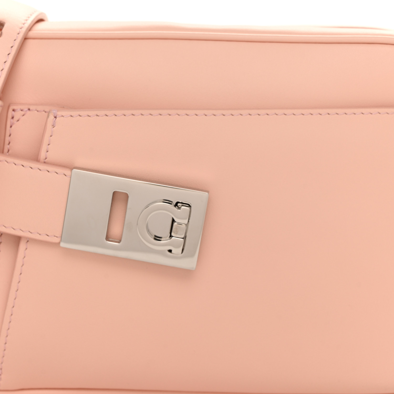 SALVATORE FERRAGAMO Calfskin Gancio Small Archive Camera