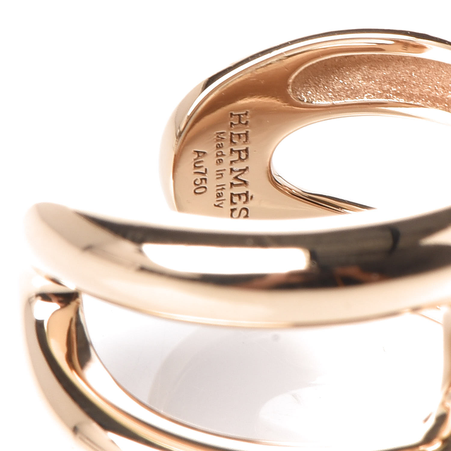 HERMES 18K Yellow Gold PM Osmose Ring 51 5.75 410056