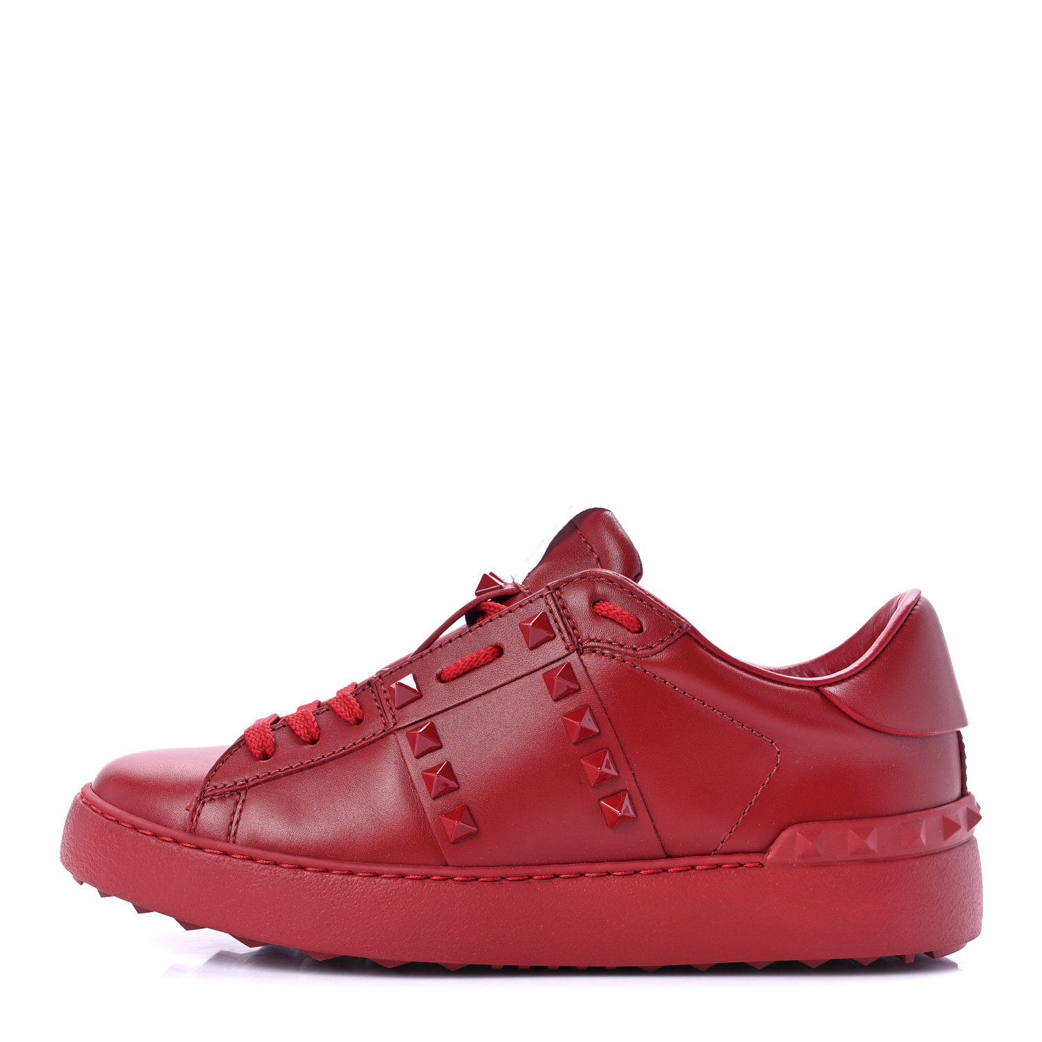 VALENTINO GARAVANI Calfskin Rockstud Untitled Open Sneakers