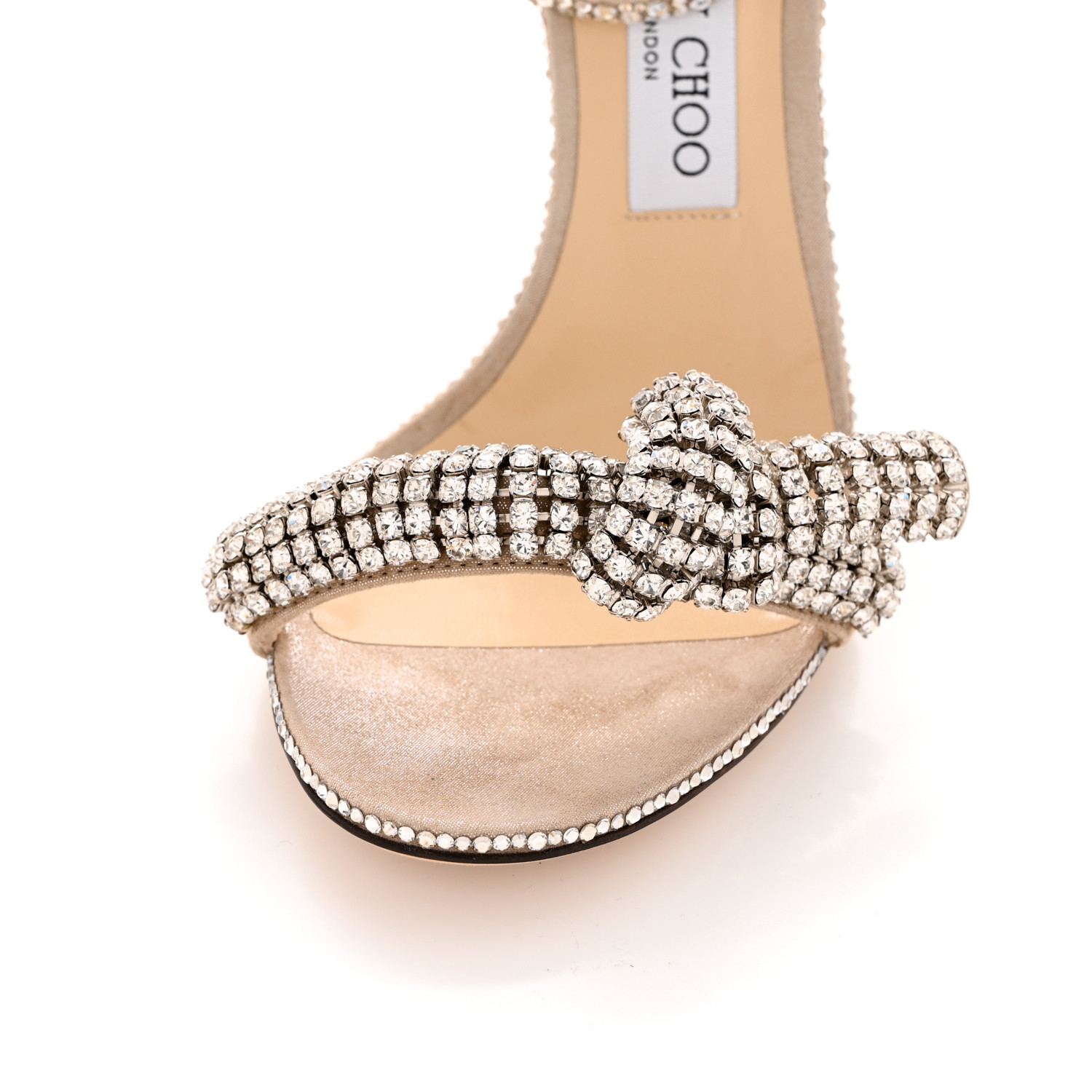 JIMMY CHOO Crystal Thyra 100 Sandals 40 Nude 1157915