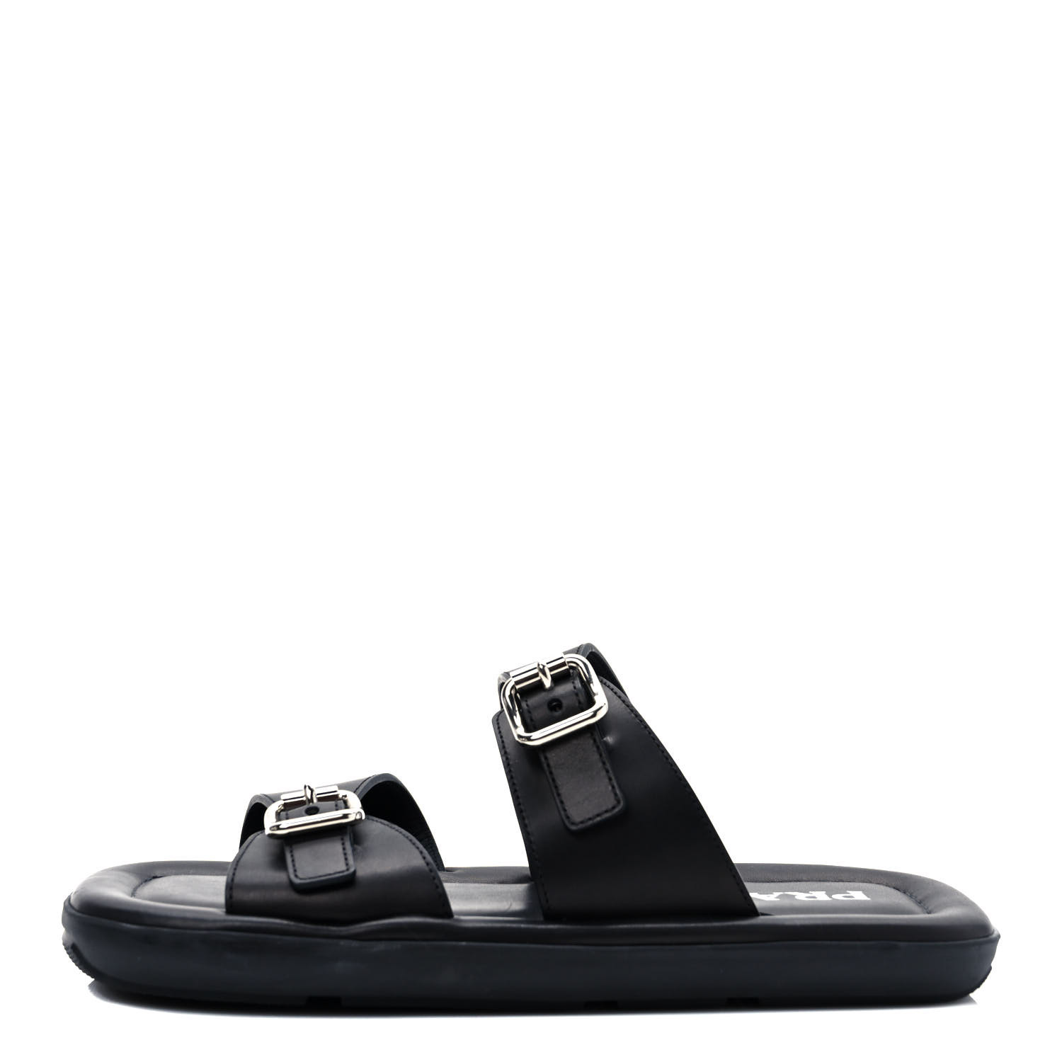 Prada ブラックミュール　38.5 ⭐️PRADA ブラックレザー ミュール 38 - メルカリ