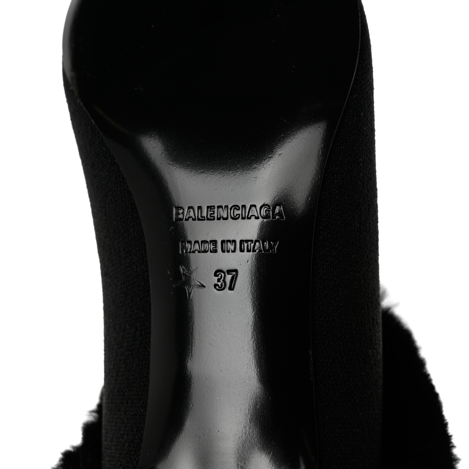 BALENCIAGA Sustainable Knit Faux Fur Knife Pointed Toe 40mm