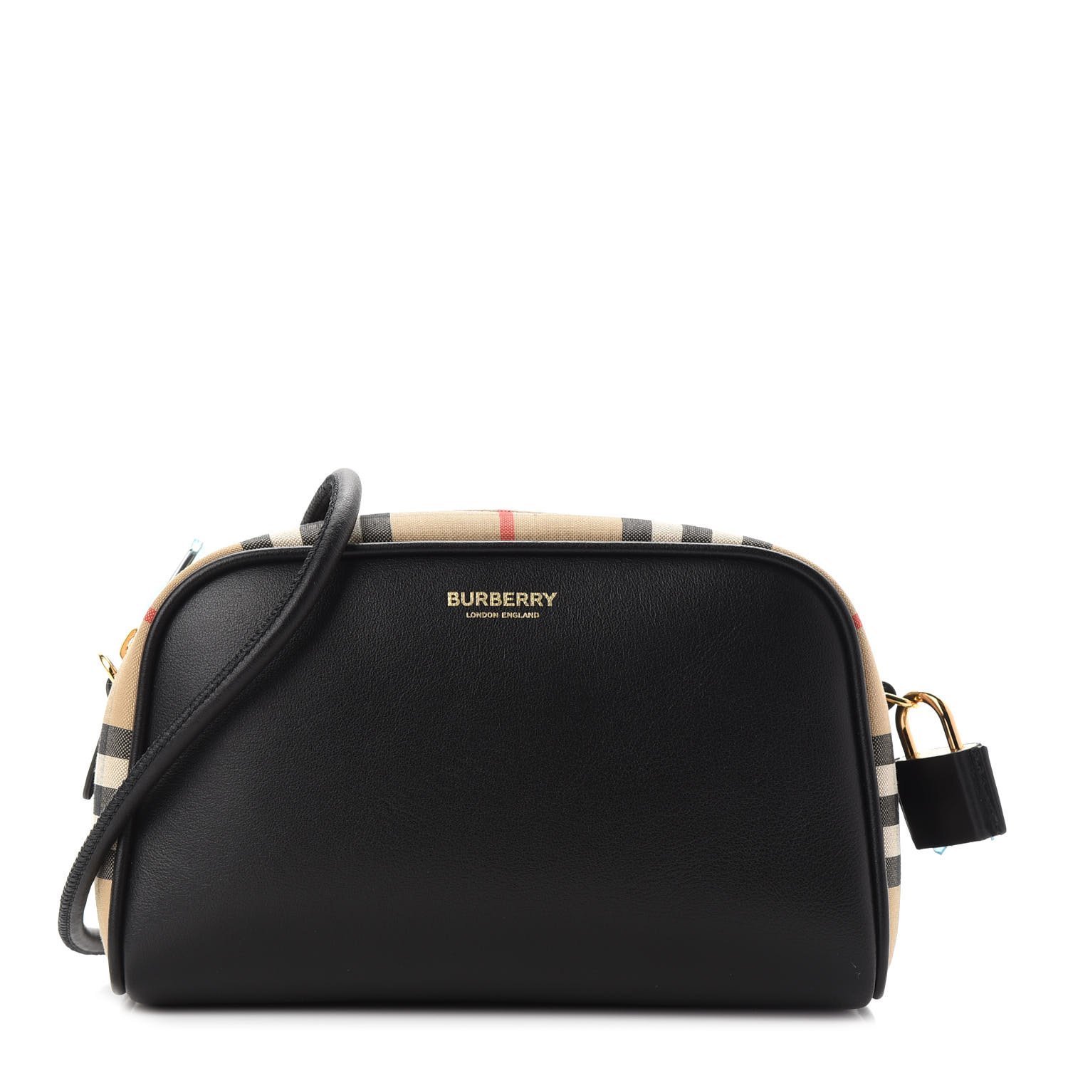 バッグ Burberry BURBERRY Calfskin Vintage Check Half Cube Crossbody Bag