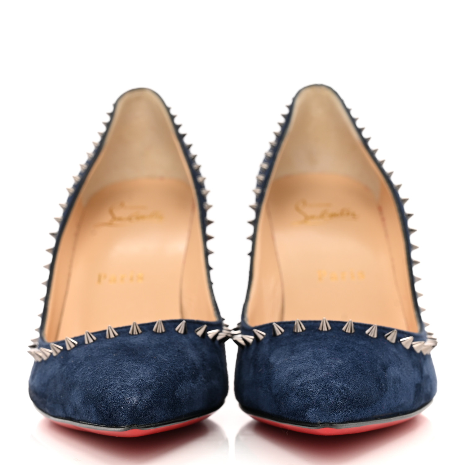 CHRISTIAN LOUBOUTIN Veau Velours Studded Anjalina 85 Pumps