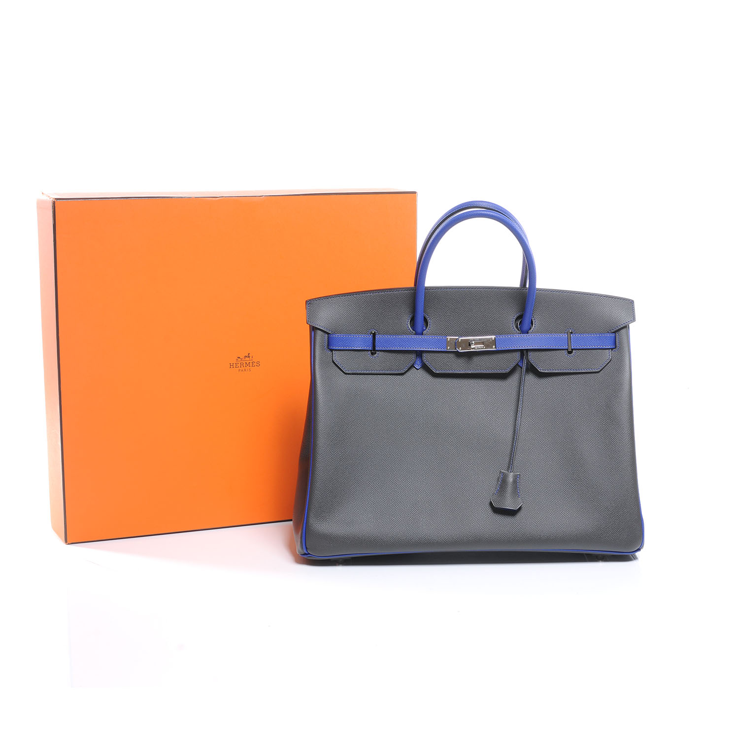 HERMES Epsom Special Order Horseshoe Bi-Color Birkin 40