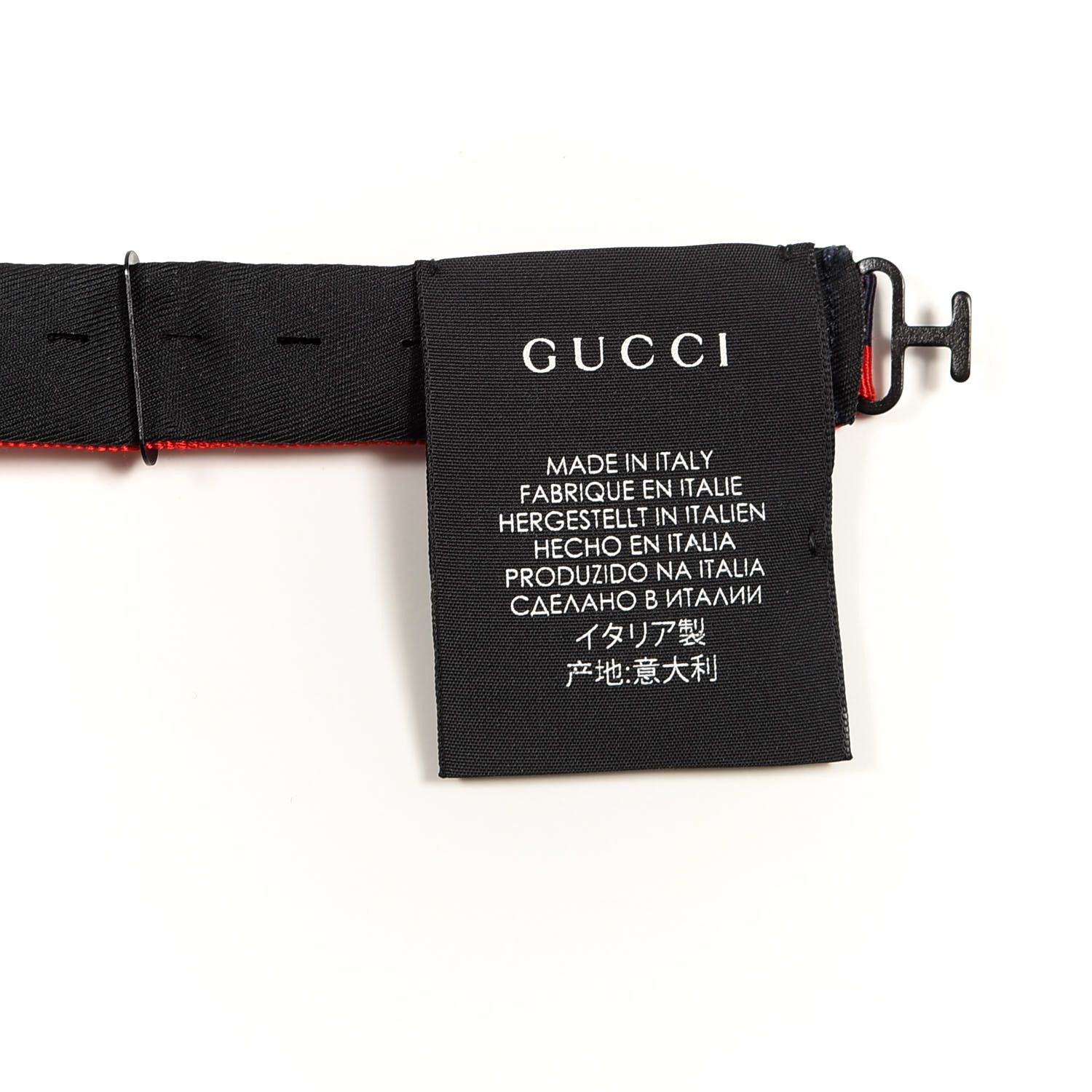 GUCCI Grosgrain Web Feline Neck Bow Blue Red 729411