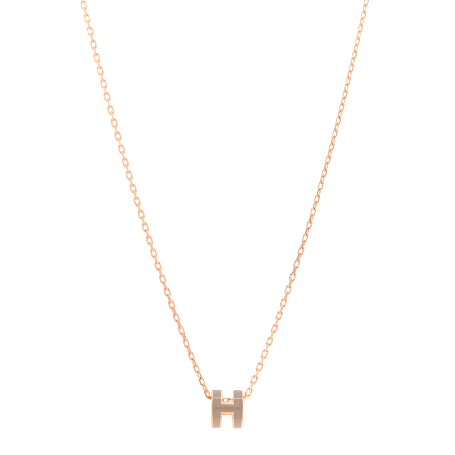 ★Hermes★(W) Mini Pop H Pendant★Rose Gold & Marron Glac Mini Pop H pendant | Hermès USA