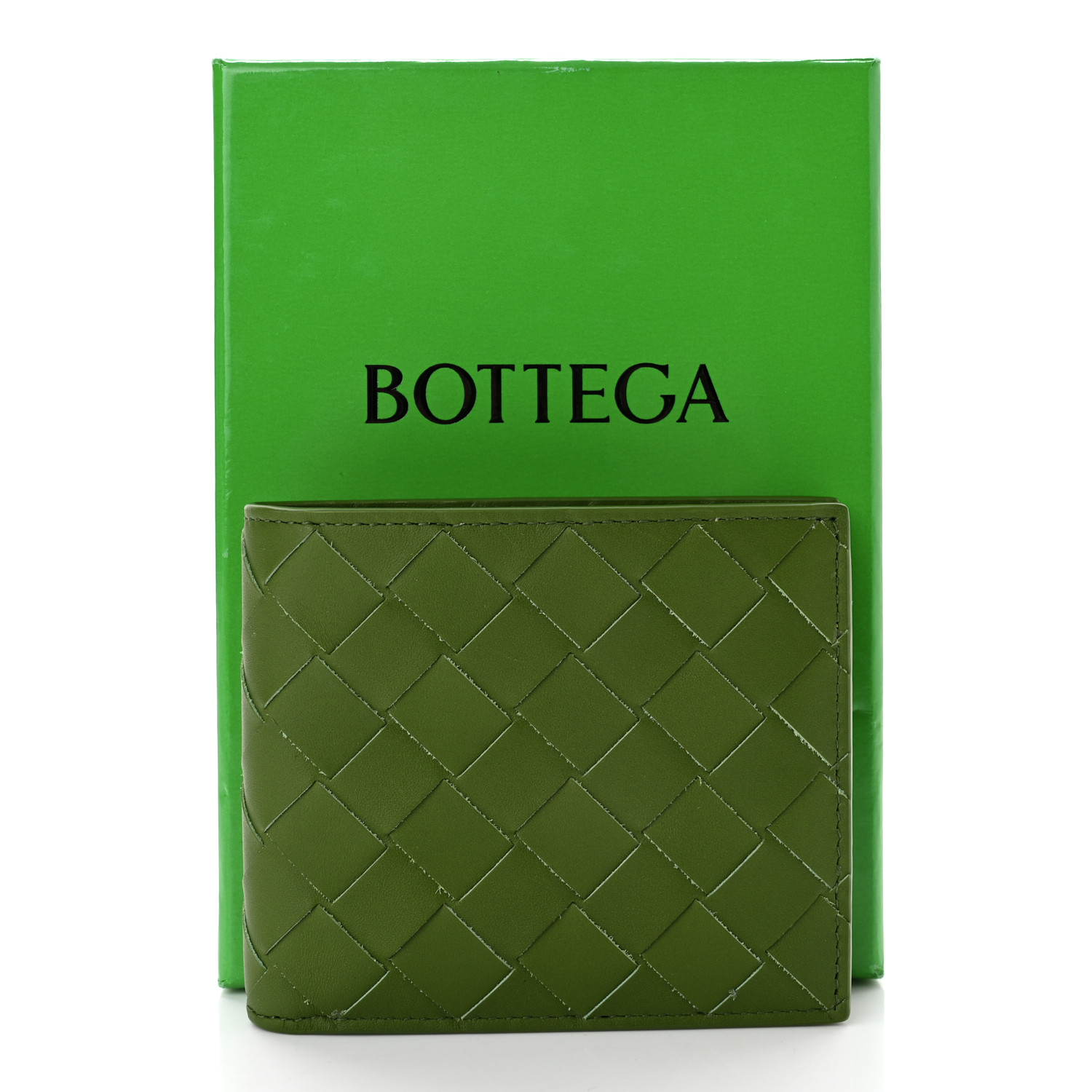 BOTTEGA VENETA Nappa Intrecciato Bi-Fold Wallet Avocado