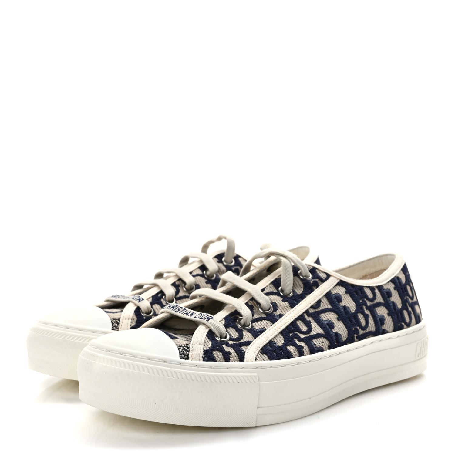 CHRISTIAN DIOR Canvas Oblique Walk'N'Dior Low Top Sneakers