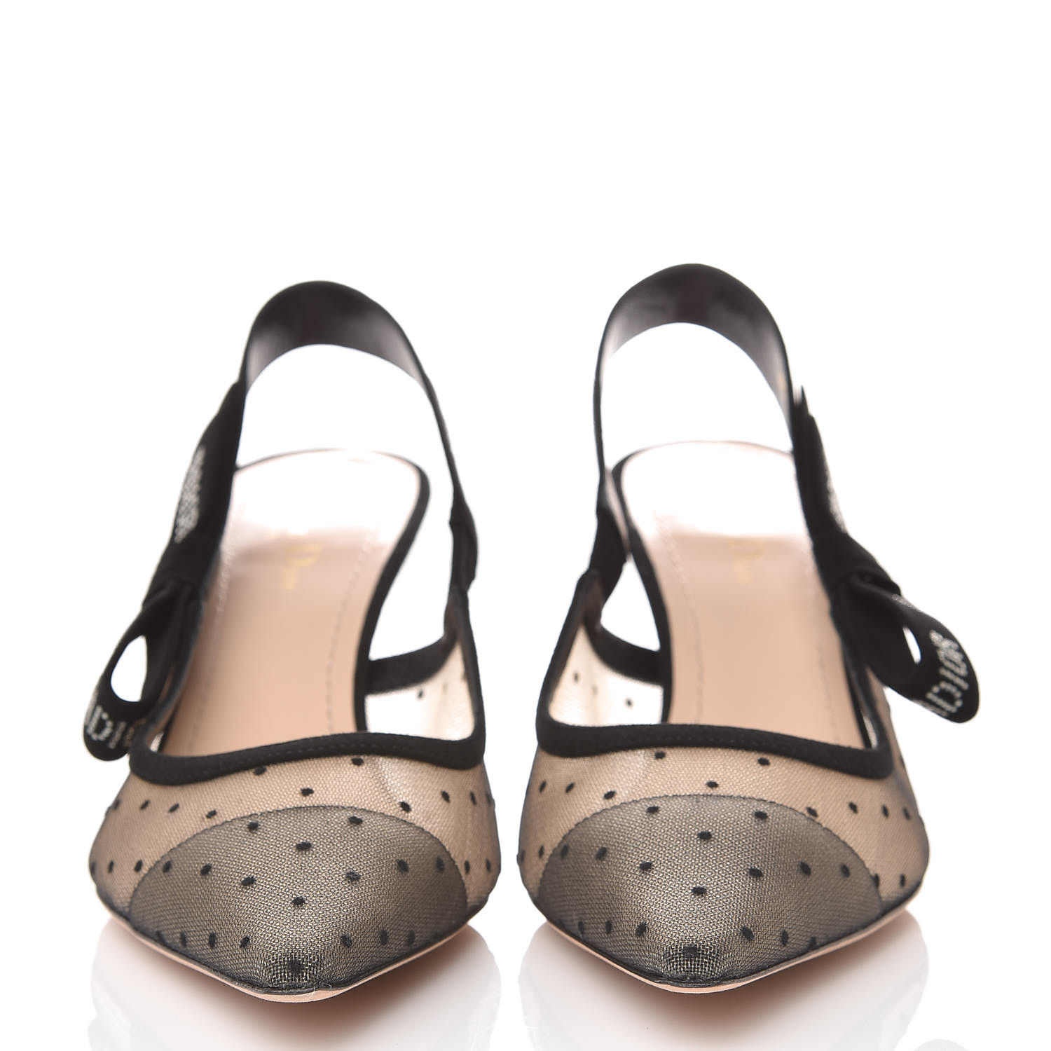 CHRISTIAN DIOR Mesh Plumetis Crystal Suede J'Adior Slingback