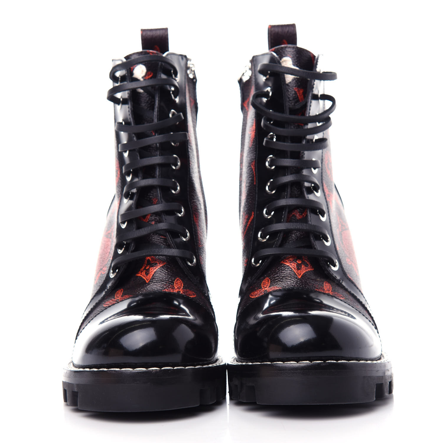 LOUIS VUITTON Patent Calfskin Catogram Star Trail Ankle