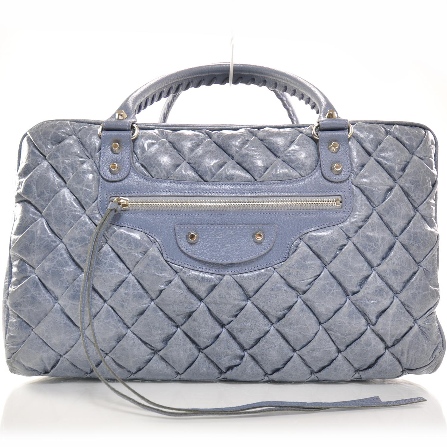 BALENCIAGA Agneau Quilted Matelasse GM Cornflower Bleu 26184