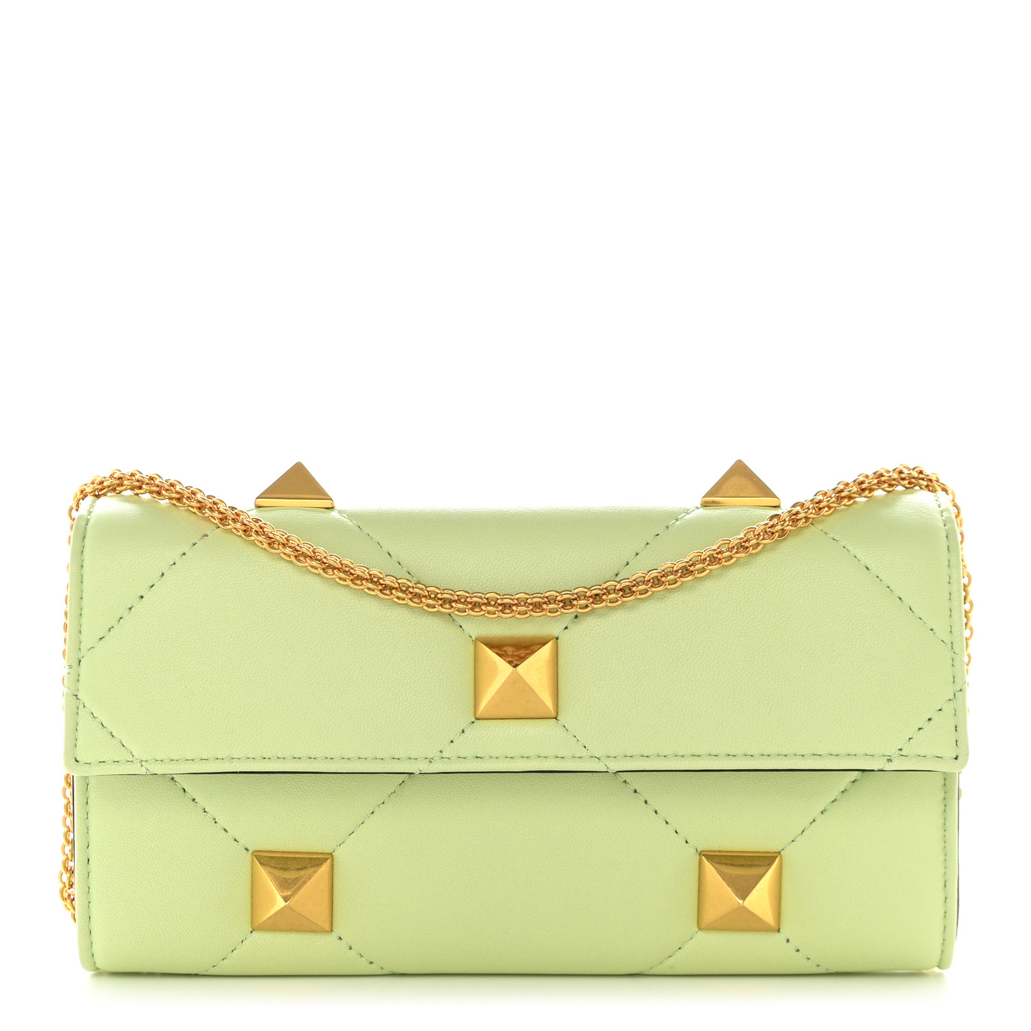 VALENTINO GARAVANI Nappa Roman Stud Wallet on Chain Ambrosia