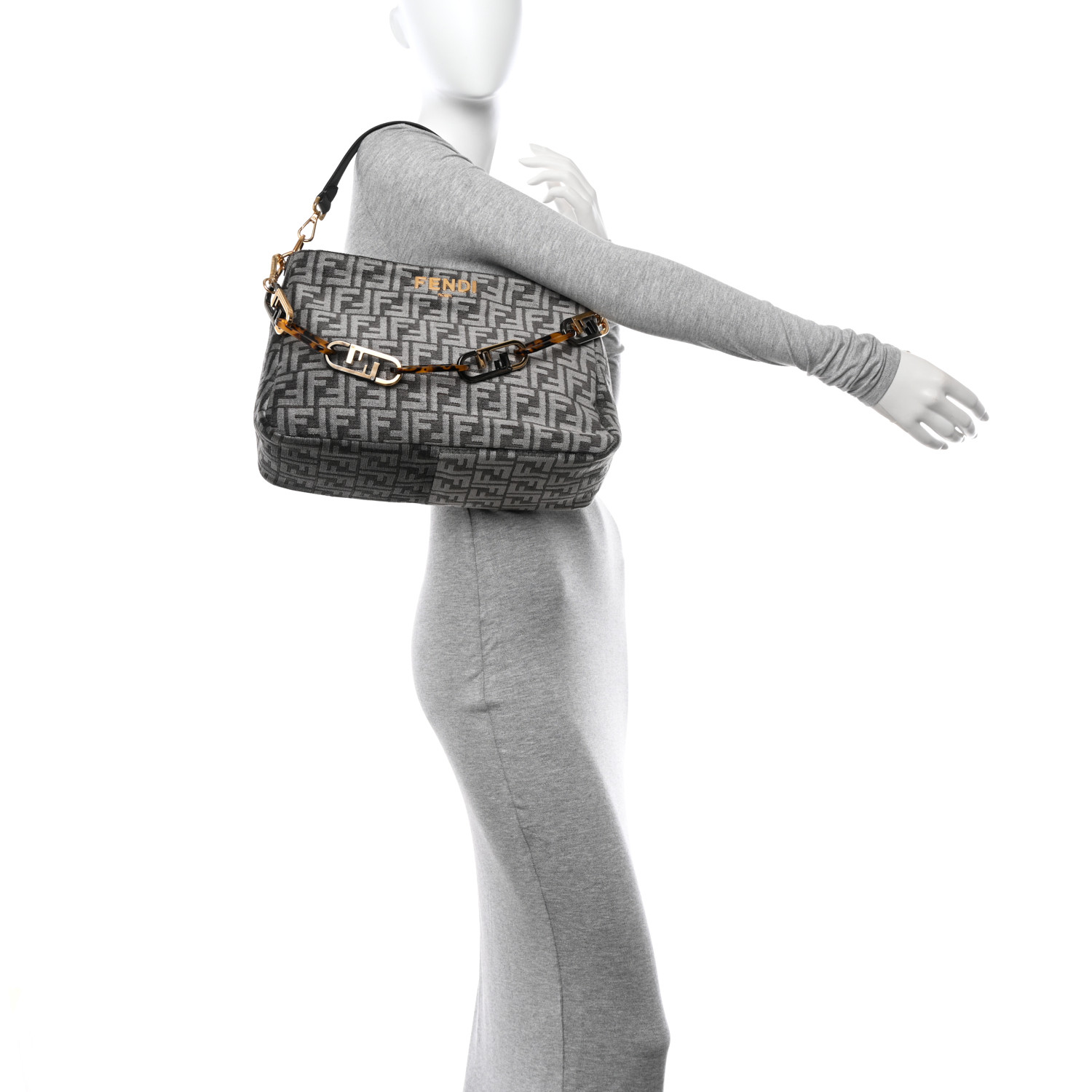 FENDI Chenille Vitello Seta Plexiglass FF Fendi O'Lock
