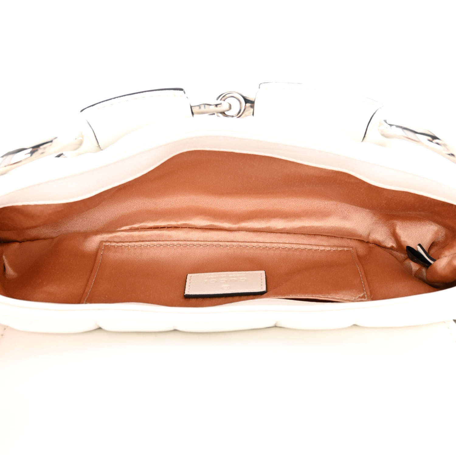 【GUCCI 】Horsebit Nappa Slim Shoulder Bag GREAT WHITE GUCCI Nappa Vertical Matelasse Small Maxi Horsebit Chain