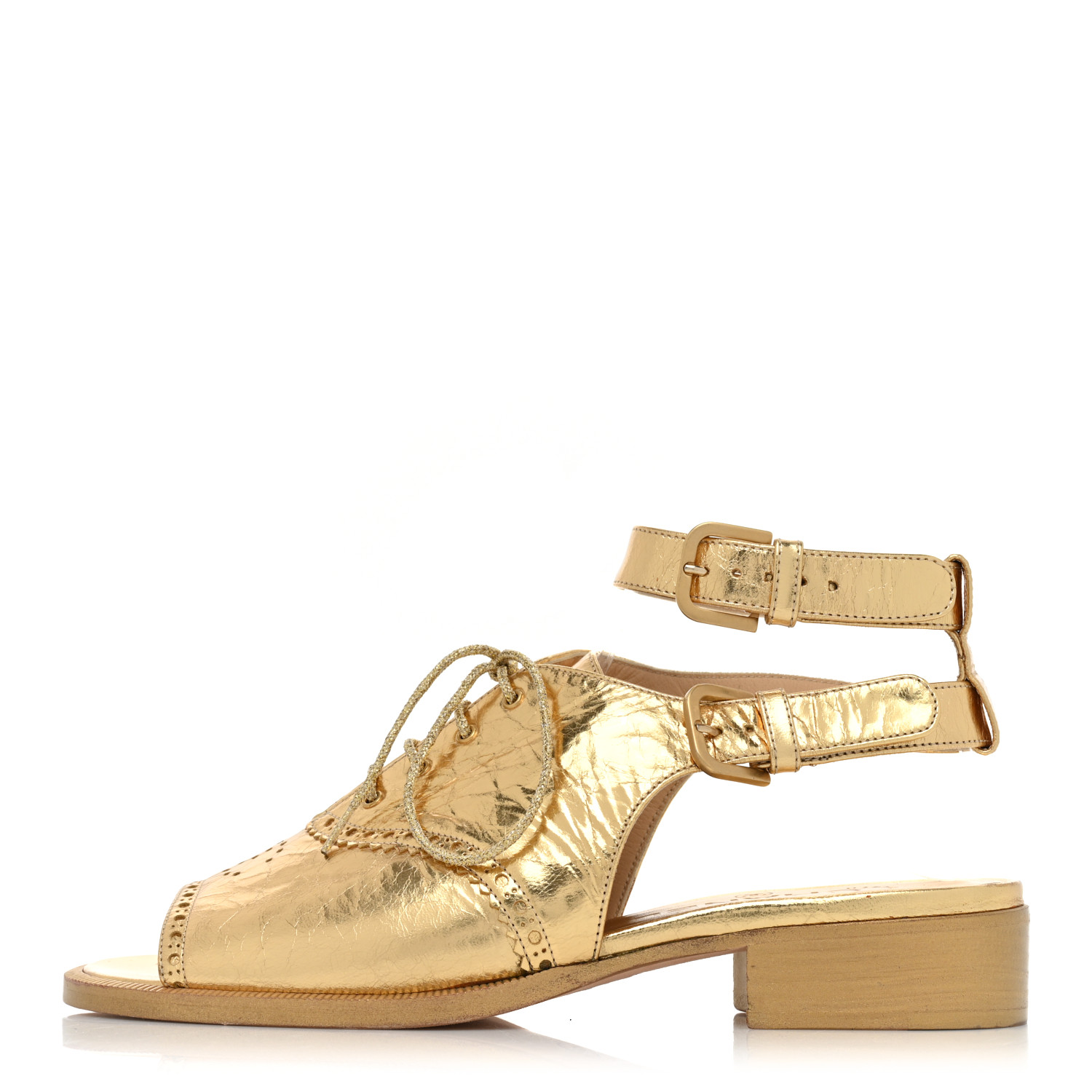 CHANEL ゴールド パンプス CHANEL Laminated Lambskin Grosgrain Cap Toe CC Pumps 39 Gold