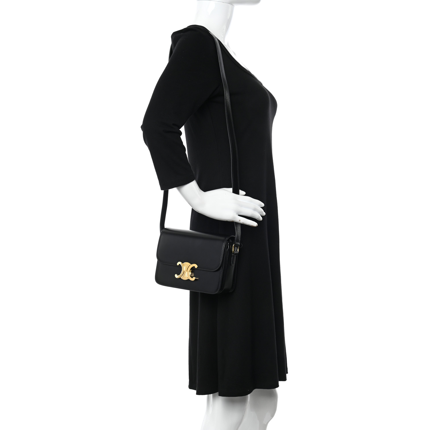 bucket triomphe in shiny calfskin black