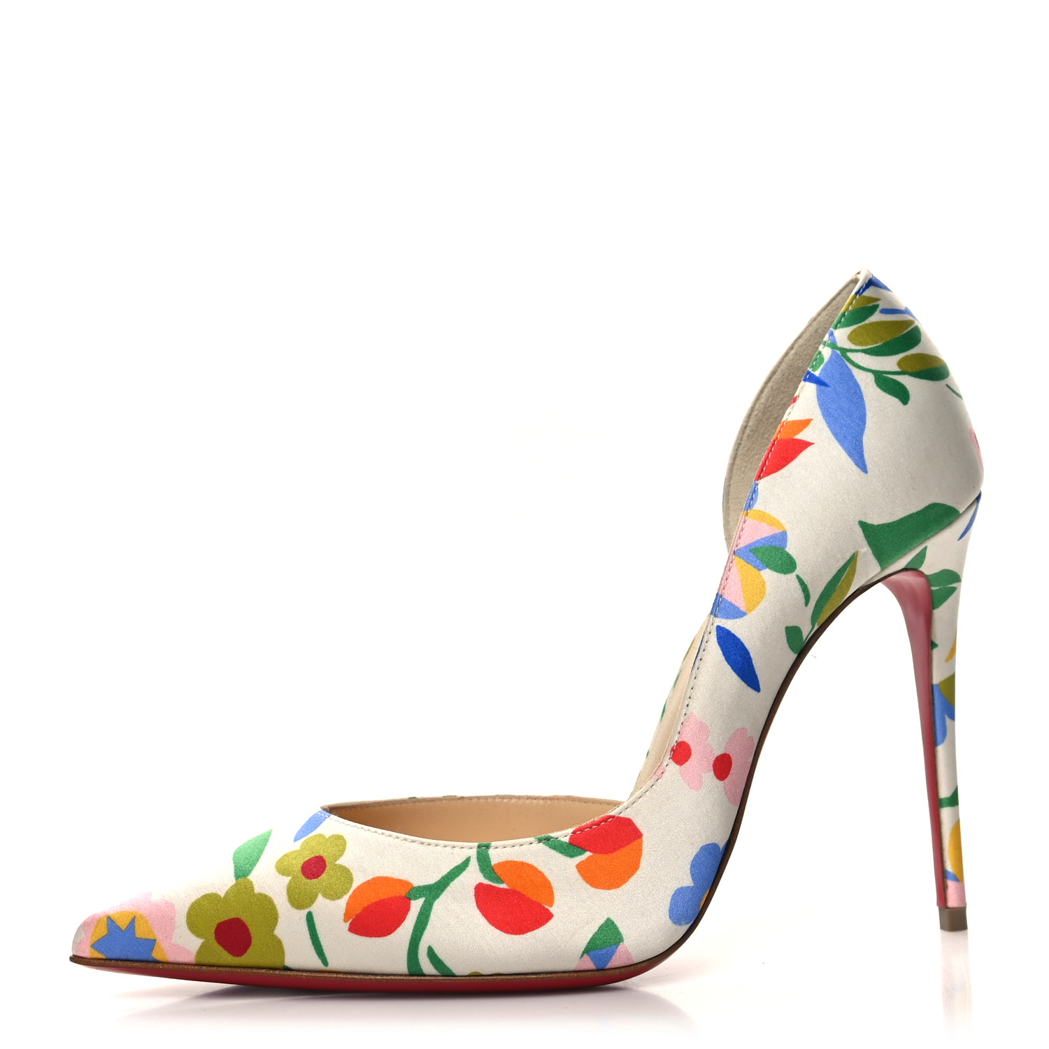 【Christian Louboutin】 Kate 100 floral satin crepe pumps CHRISTIAN LOUBOUTIN Kate 100 floral-print satin-crepe pumps