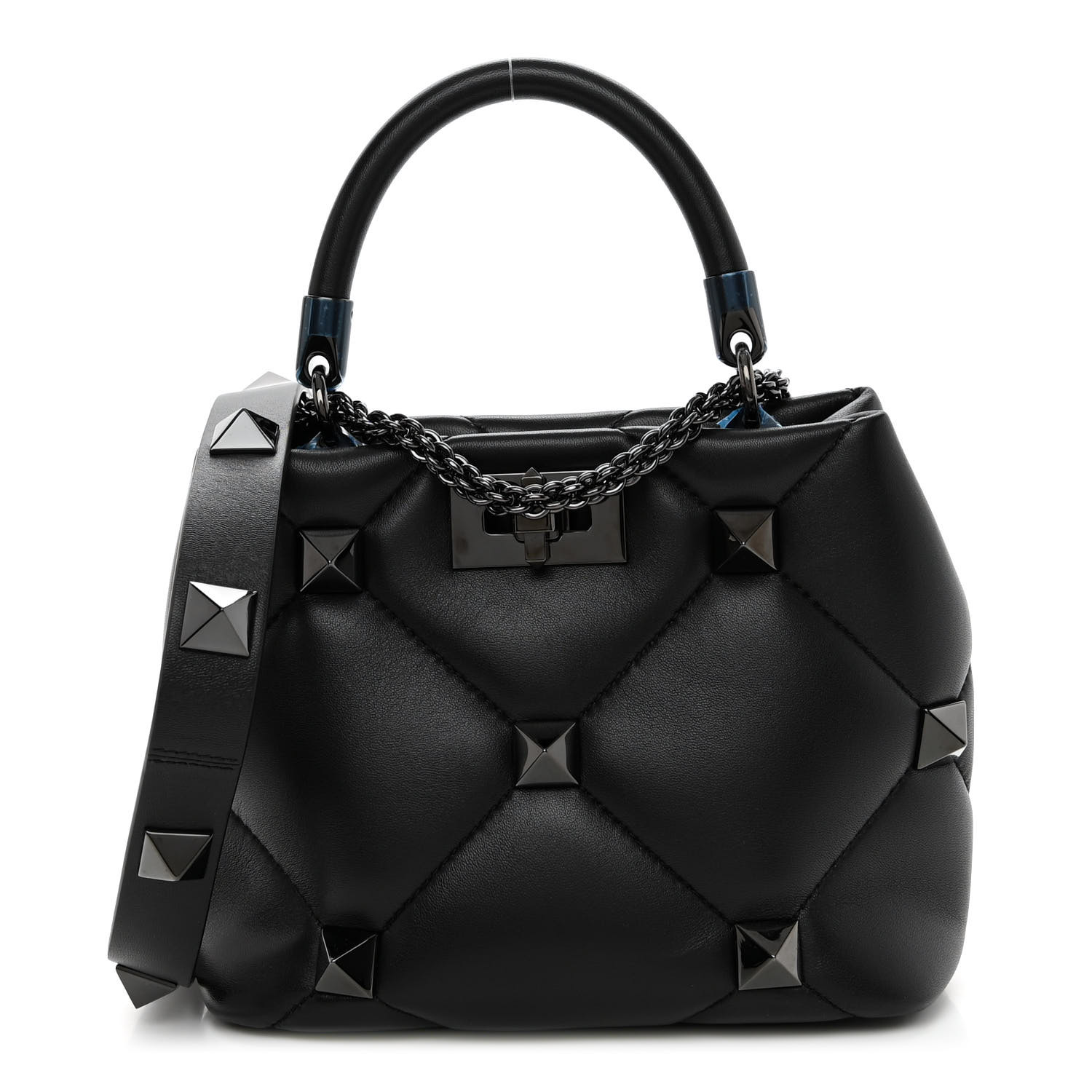 ハンドバッグ Valentino Garavani Black Nappa Leather Mini One Stud Handbag Valentino Garavani Black Nappa Leather Mini One Stud Handbag