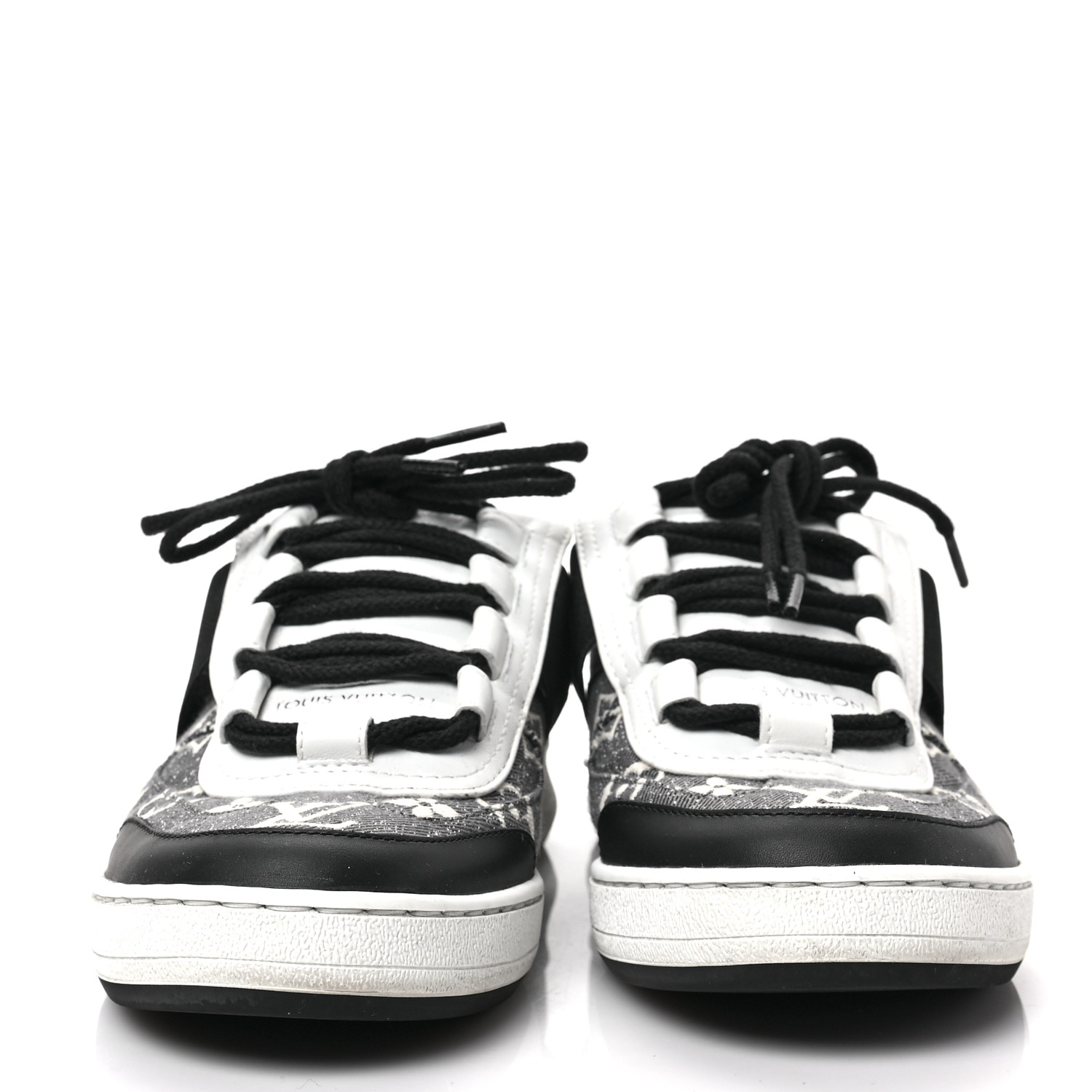 LOUIS VUITTON Denim Monogram Lous Sneakers 38 Gray 1268141