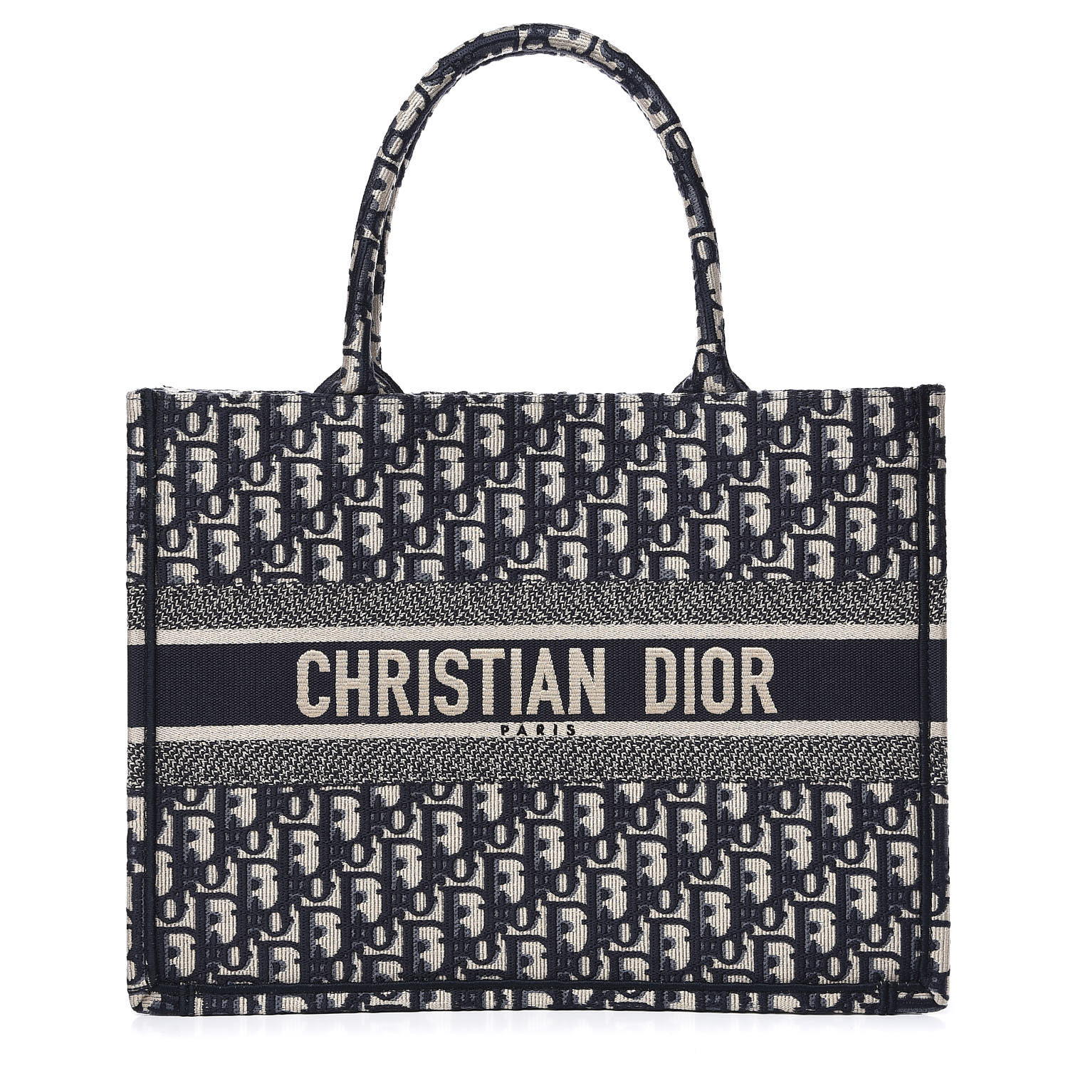 CHRISTIAN DIOR Oblique Small Book Tote Blue Multicolor 573537 ...