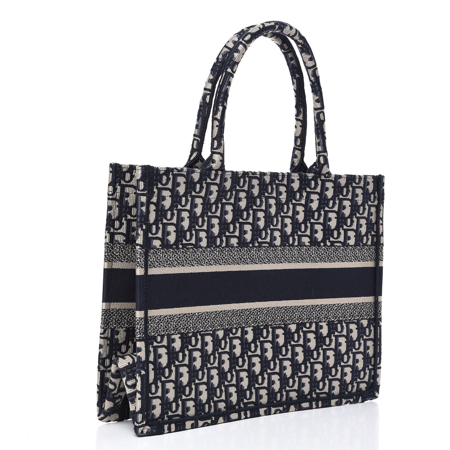 CHRISTIAN DIOR Oblique Small Book Tote Blue Multicolor 573537 ...