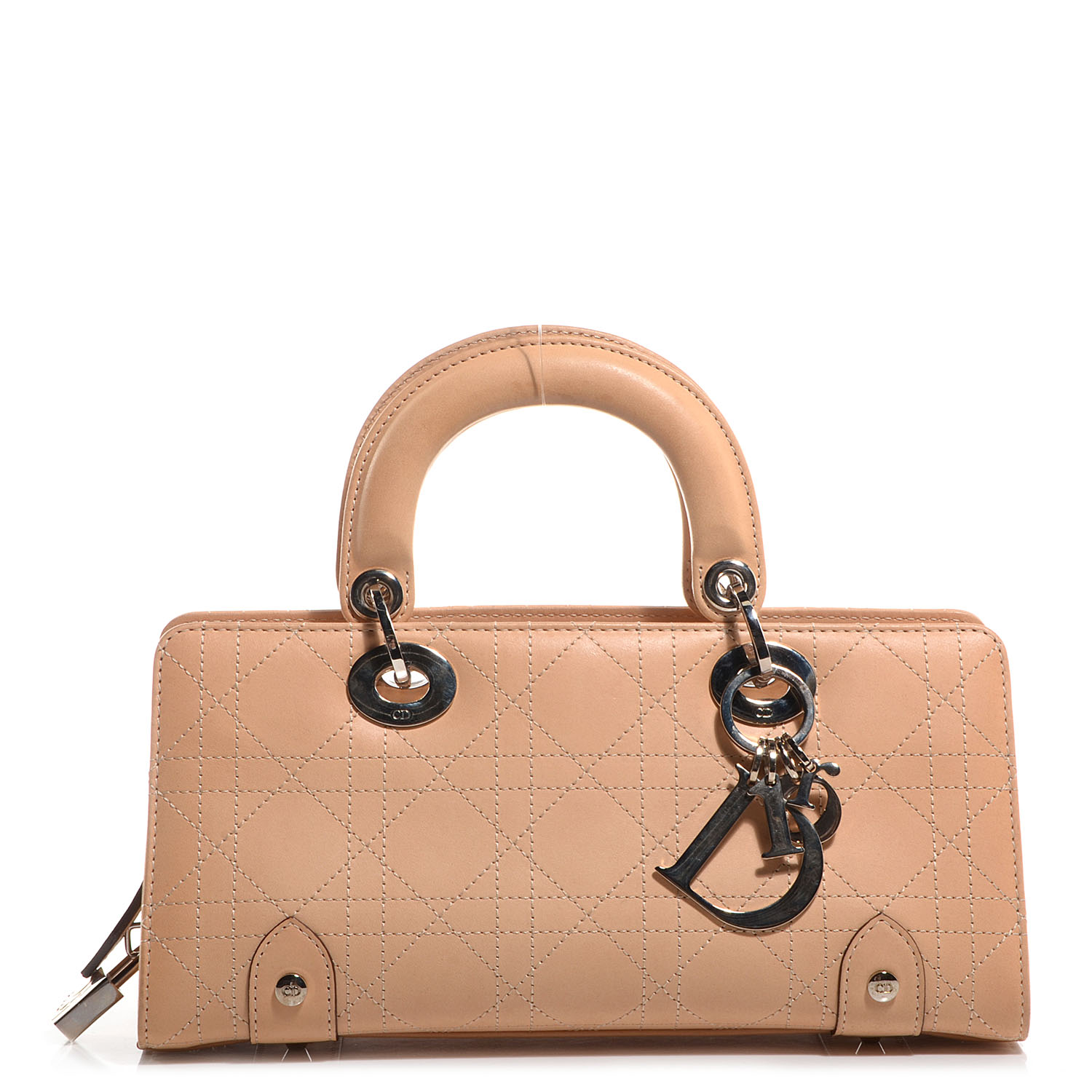 CHRISTIAN DIOR Calfskin Cannage Stitched Small Lady Dior