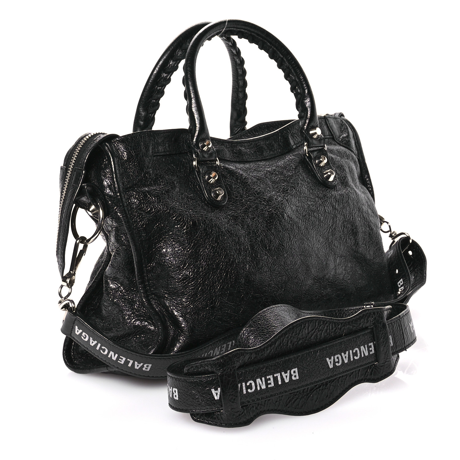 BALENCIAGA Classic City S ブラック ロゴ入りストラップ BALENCIAGA Classic City S ブラック ロゴ入りストラップ