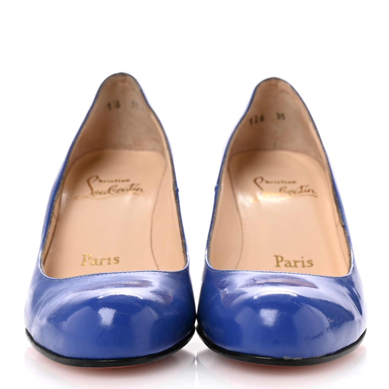 CHRISTIAN LOUBOUTIN Shiny Nappa Simple 85 Pumps 35 Blue