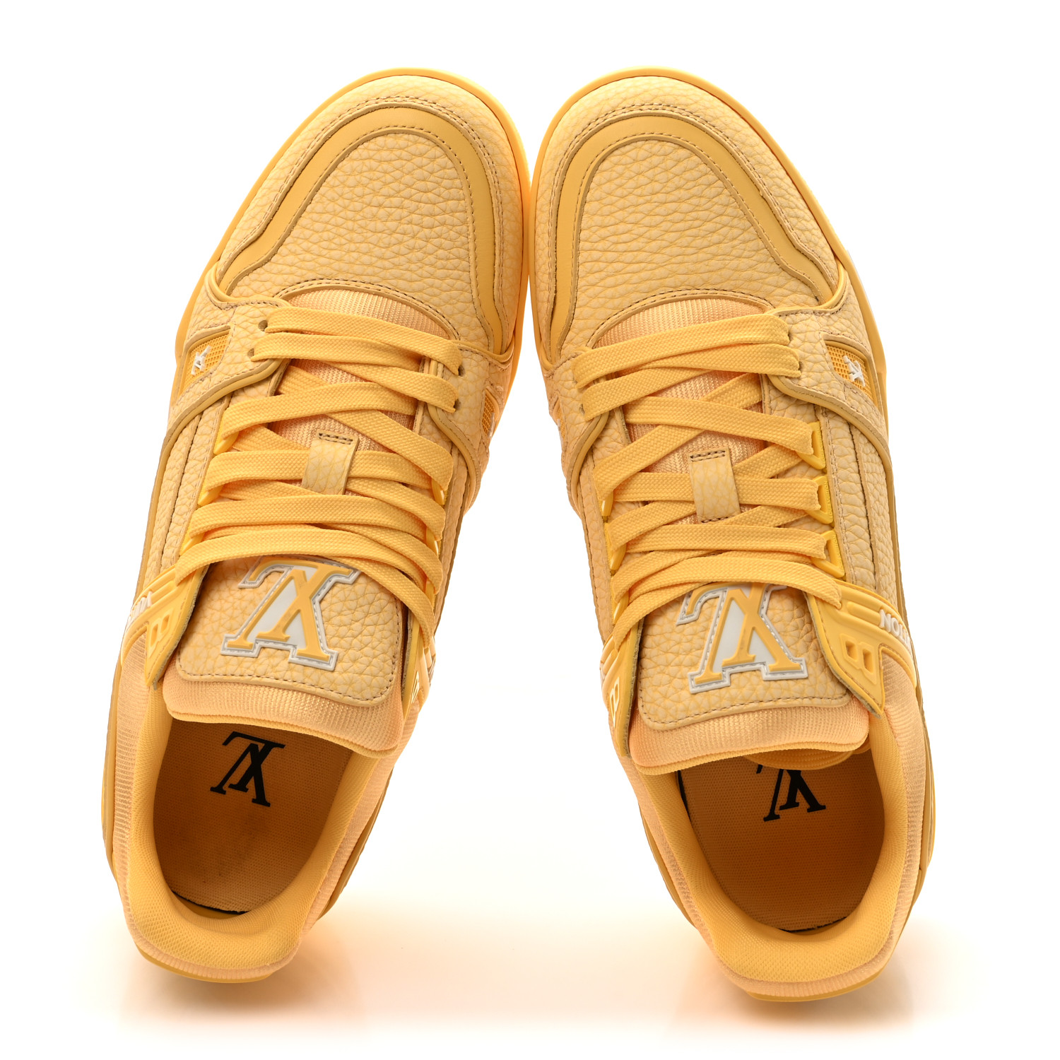 LOUIS VUITTON Grained Calfskin Womens LV Trainer Sneakers 39
