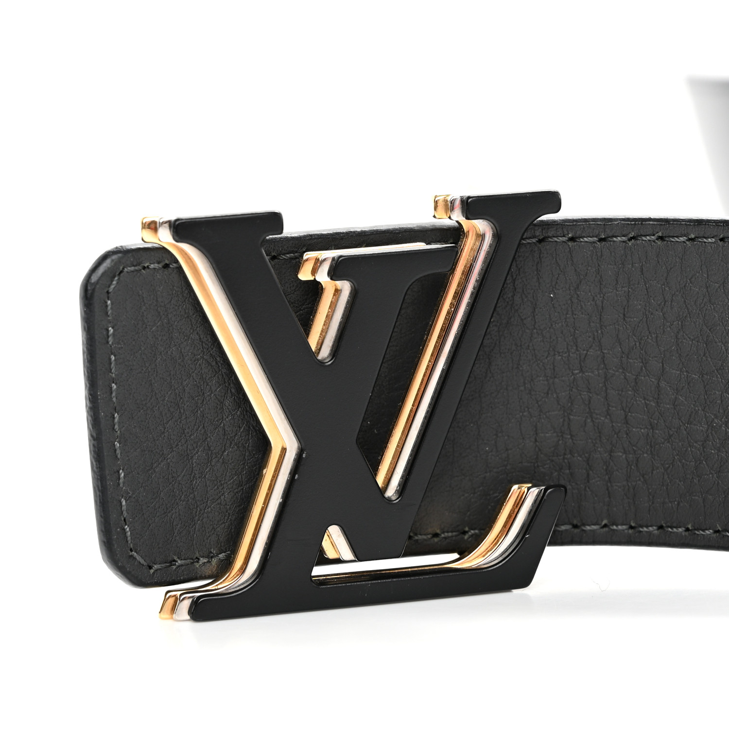 Louis Vuitton ブラック ベルト95/38 Louis Vuitton LV Initial Belt Men's Black size 38 US or 95