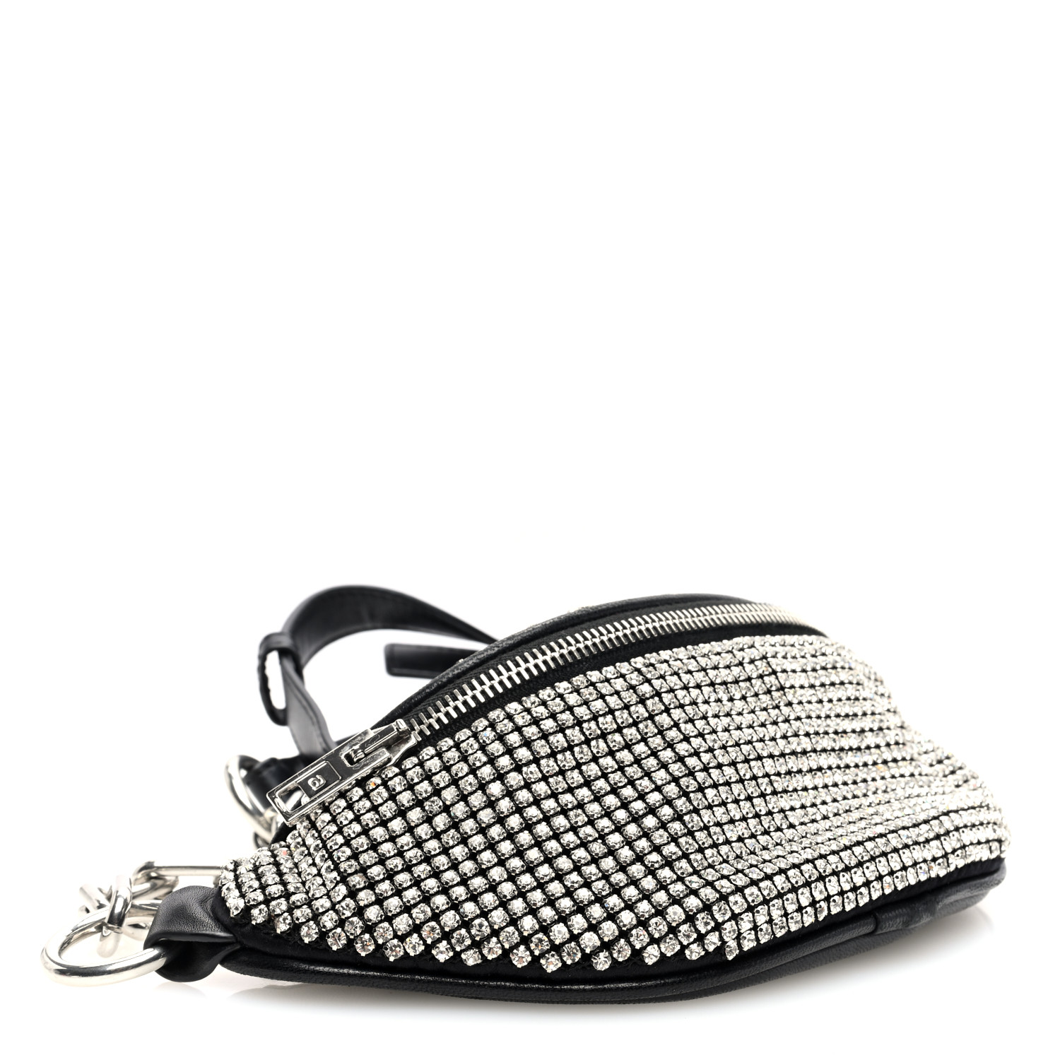 ALEXANDER WANG Rhinestone Mesh Mini Attica Belt Bag Black
