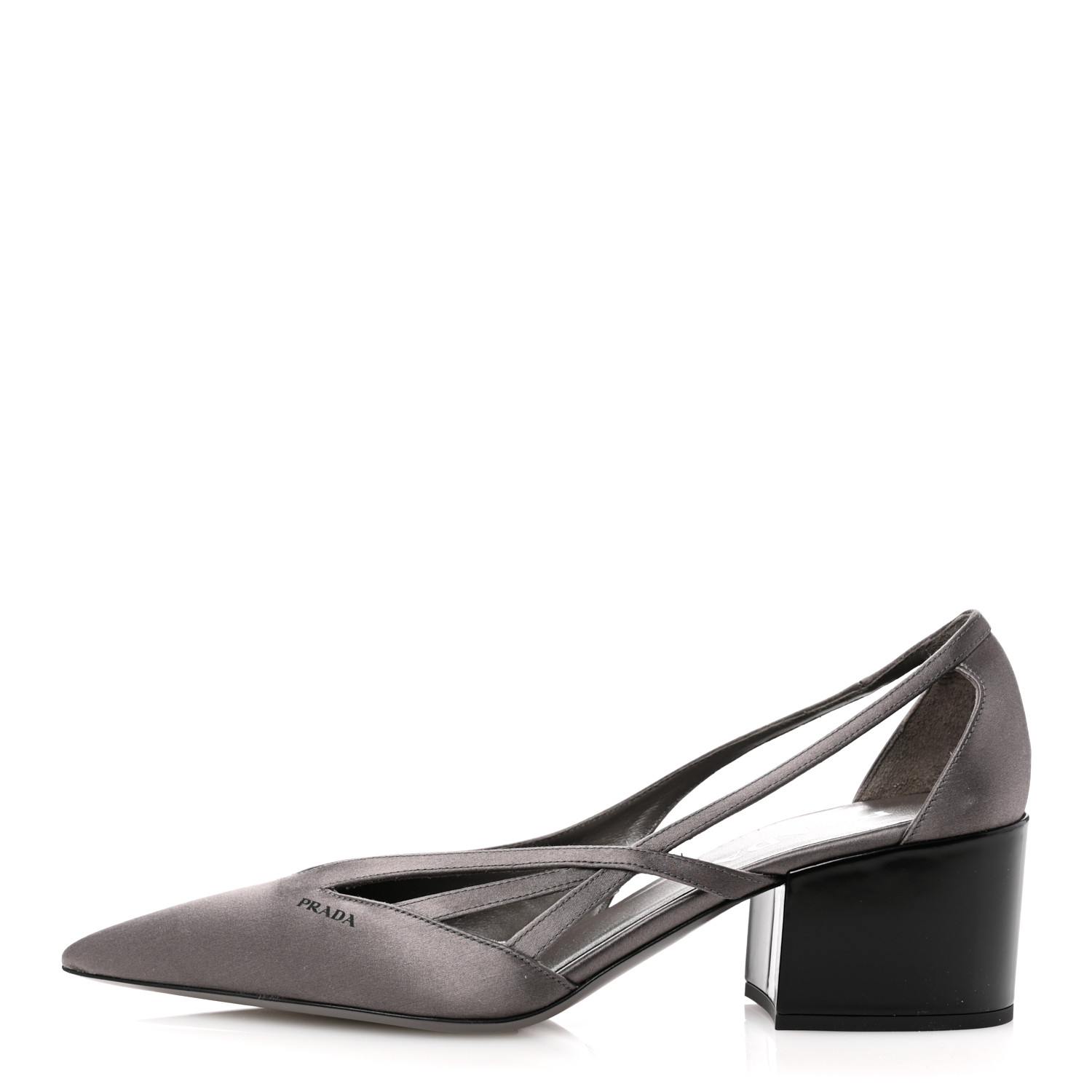 【関税&送料込み】Prada 55Mm Satin Cut-Out Pumps PRADA Satin Cutout 55mm Pumps 38 Ardesia 1640431 | FASHIONPHILE