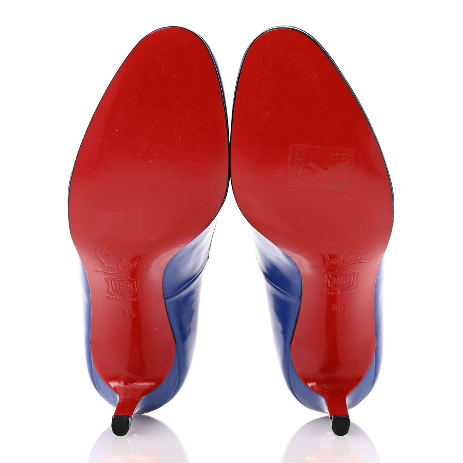 CHRISTIAN LOUBOUTIN Shiny Nappa Simple 85 Pumps 35 Blue