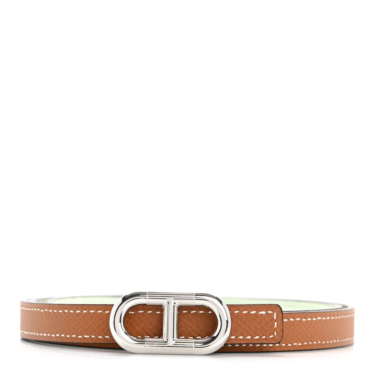 HERMES ベルト HERMES Swift Epsom 13mm Maillon H Belt 80 32 Vert Fizz Gold