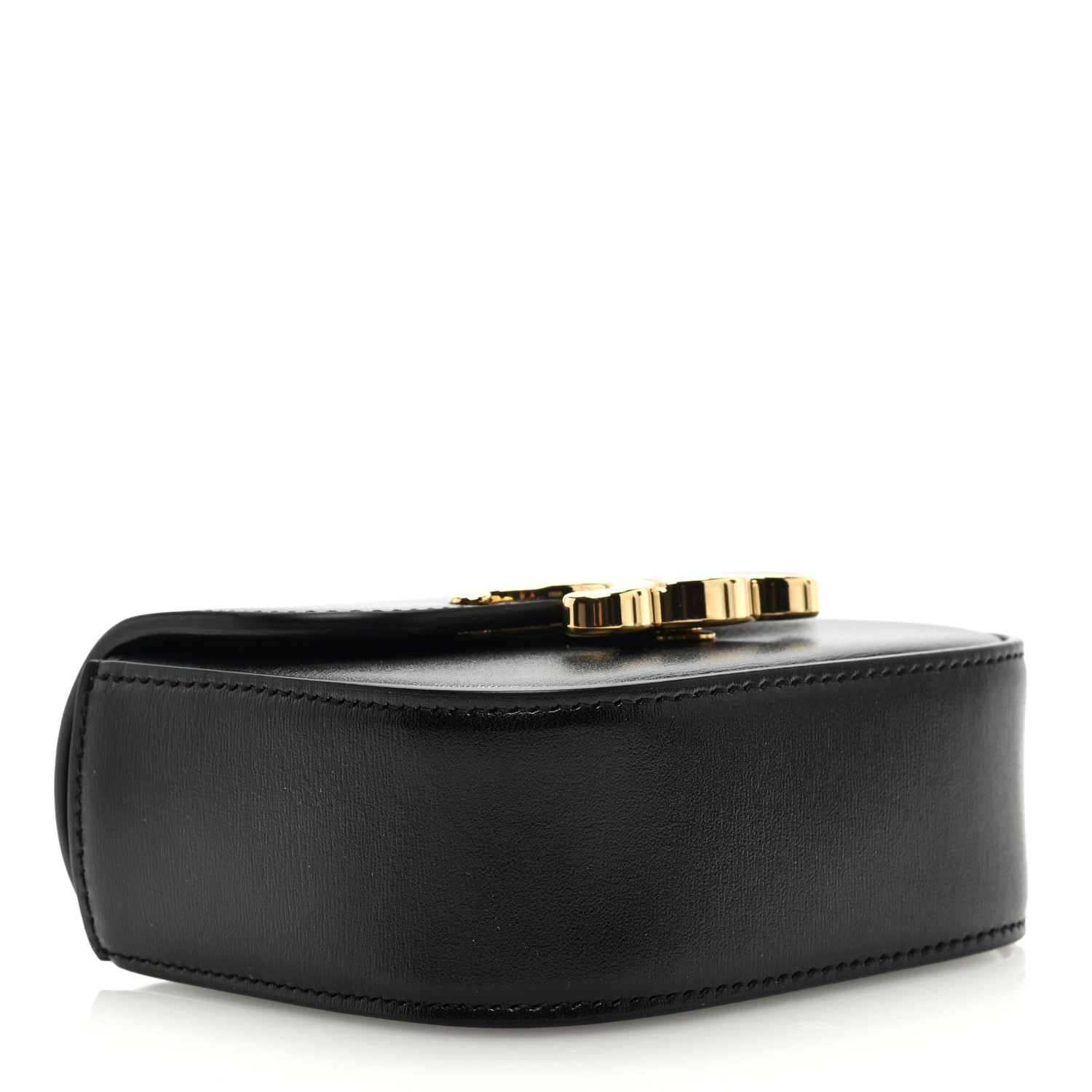 CELINE Shiny Calfskin Mini Triomphe Black 1493242 | FASHIONPHILE