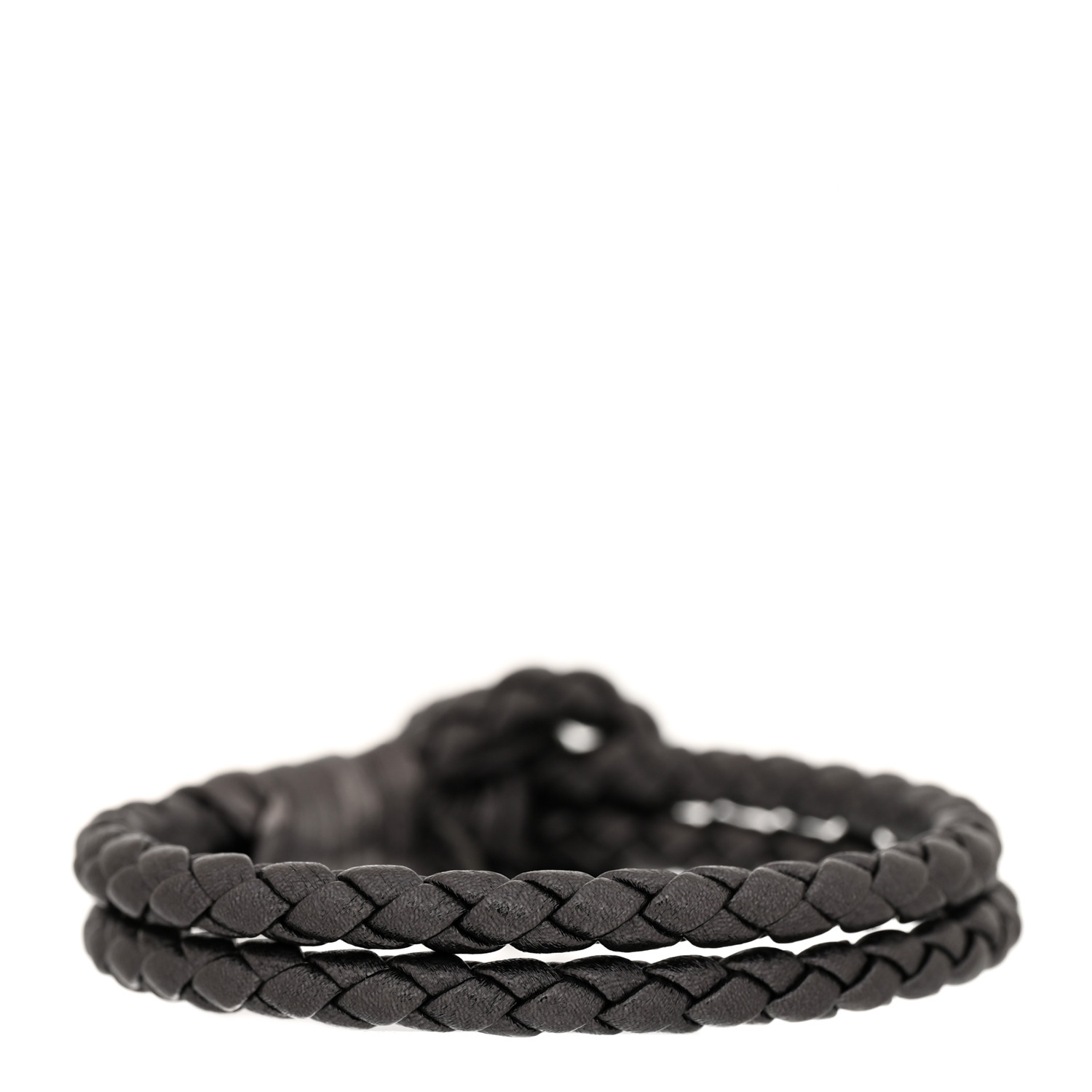 【BOTTEGA VENETA】Intrecciato Nappa Bracelet / 113546 V001D Bottega Veneta Black double bracelet in woven leather