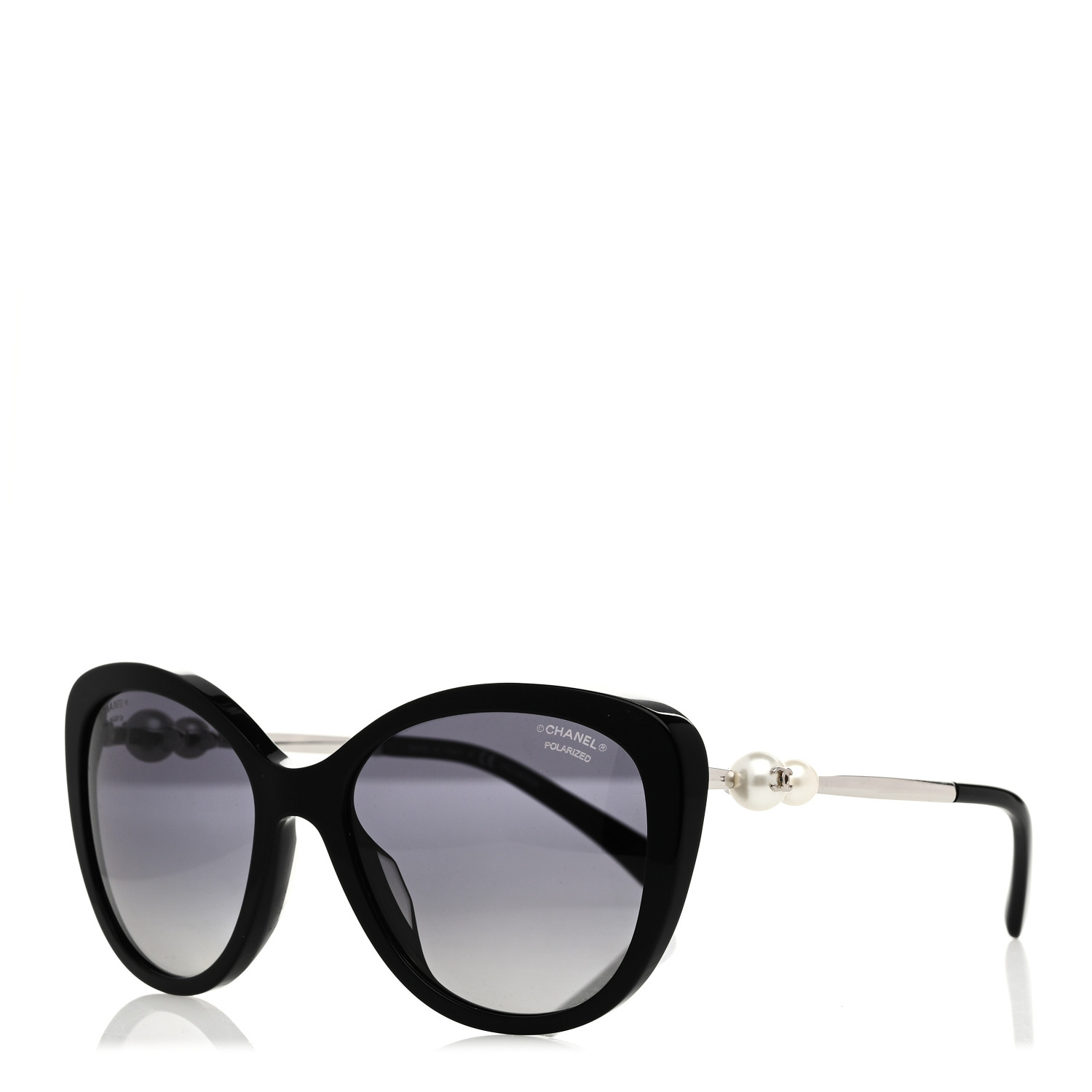 CHANEL Acetate Polarized Butterfly Winter Pearl Sunglasses