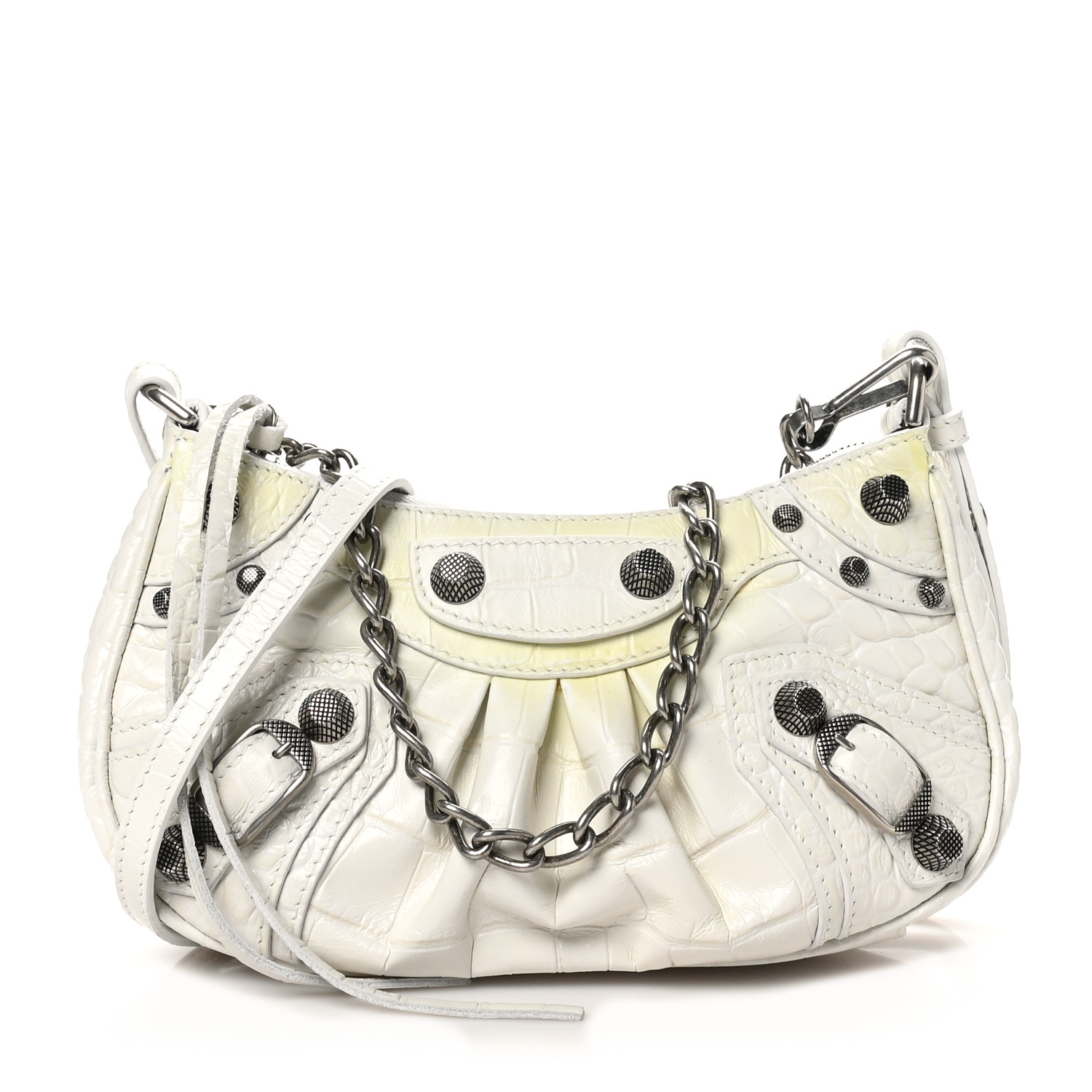 BALENCIAGA Extra Supple Calfskin Crocodile Embossed Le