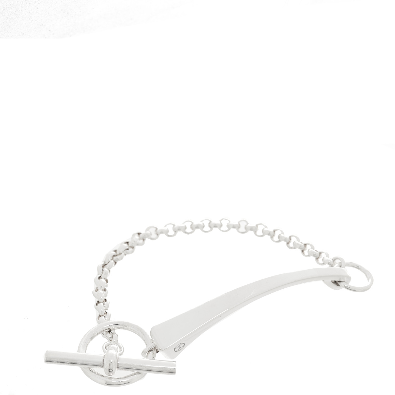 HERMES Sterling Silver Clou de Forge Toggle Bracelet ST