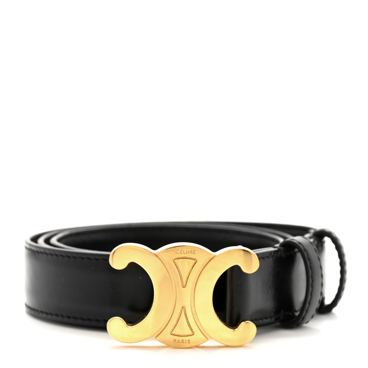 CELINE | MEDIUM CALFSKIN BELT ベルト CELINE Box Calfskin Medium 25mm Triomphe Belt 80 32 Black