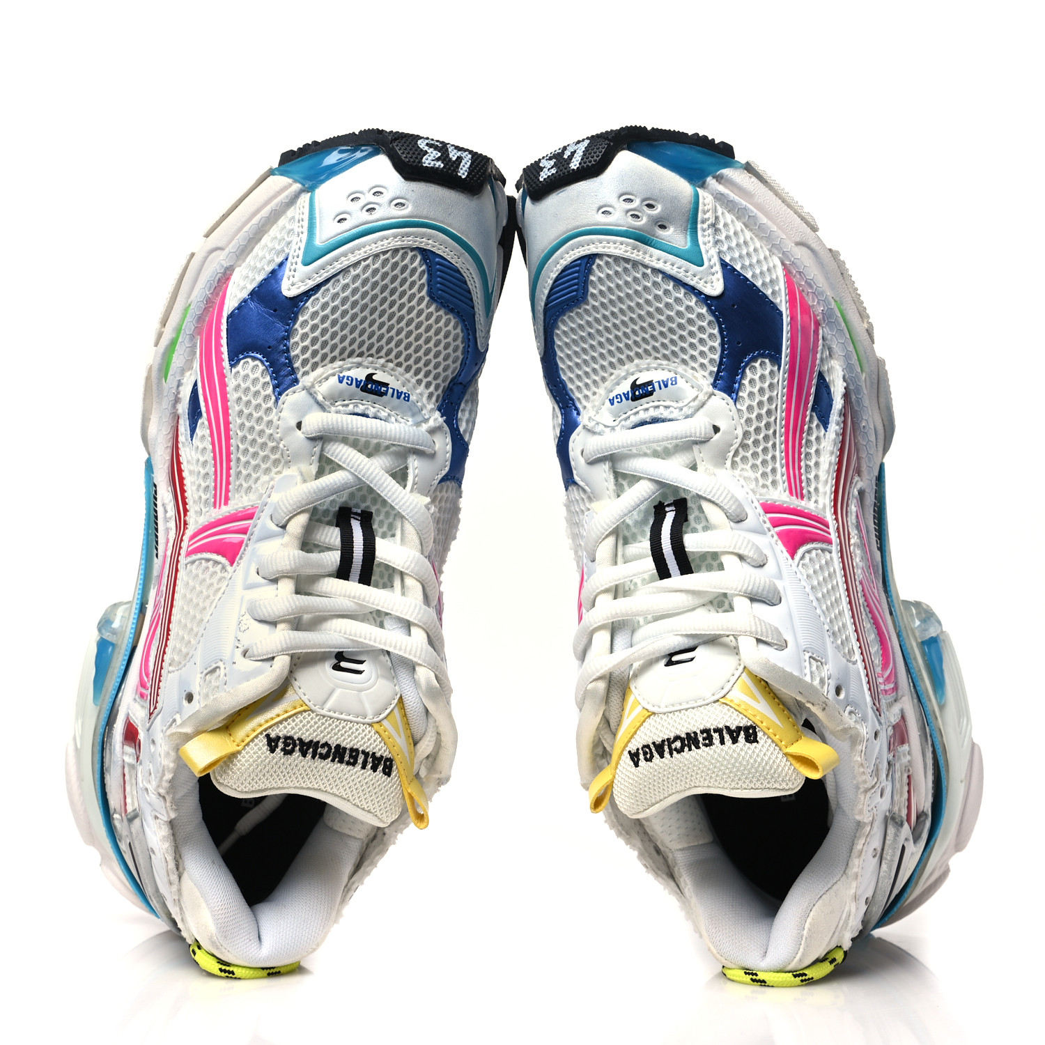 【関税&送料込】Balenciaga Balenciaga Multicolor Mesh And Ru Balenciaga Balenciaga Mesh Panelled Sneakers - Casual Shoes