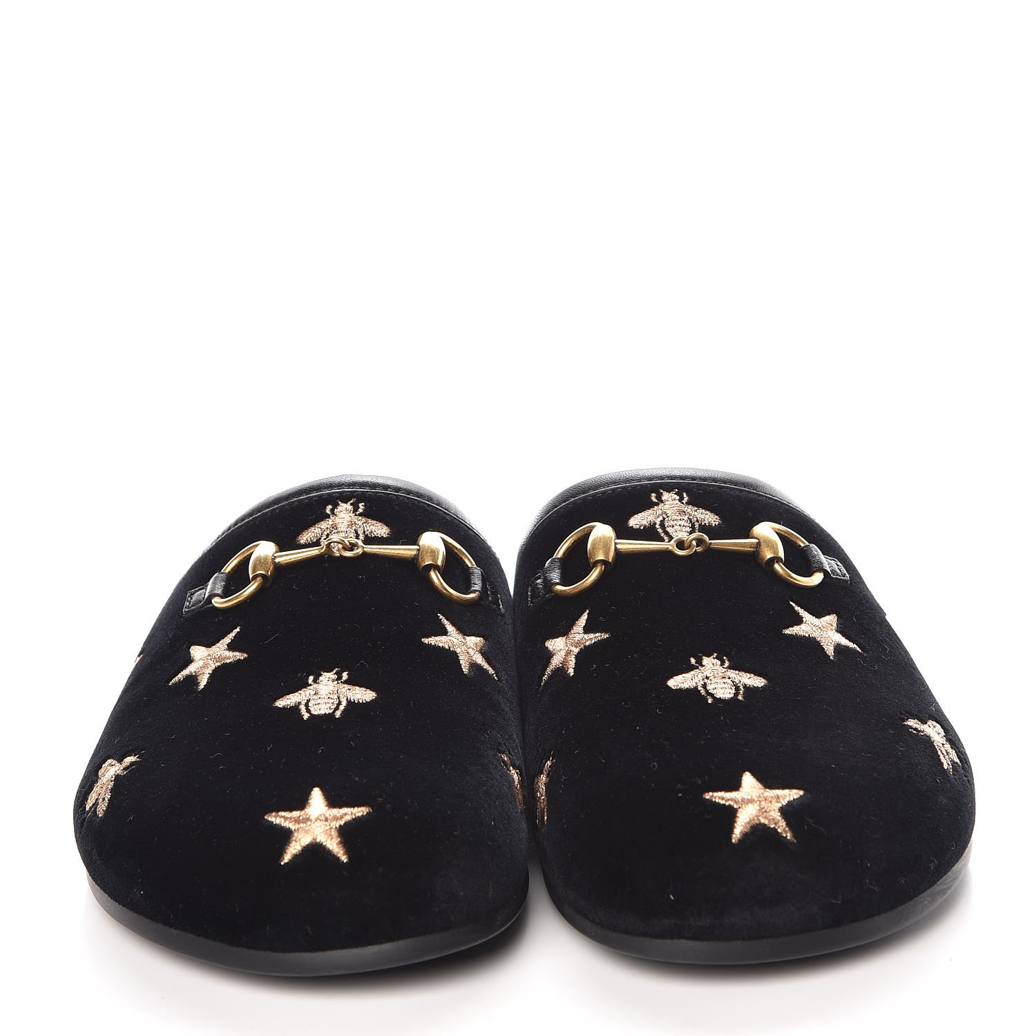 GUCCI Softy Velvet Malaga Kid Bee Star Embroidered Womens