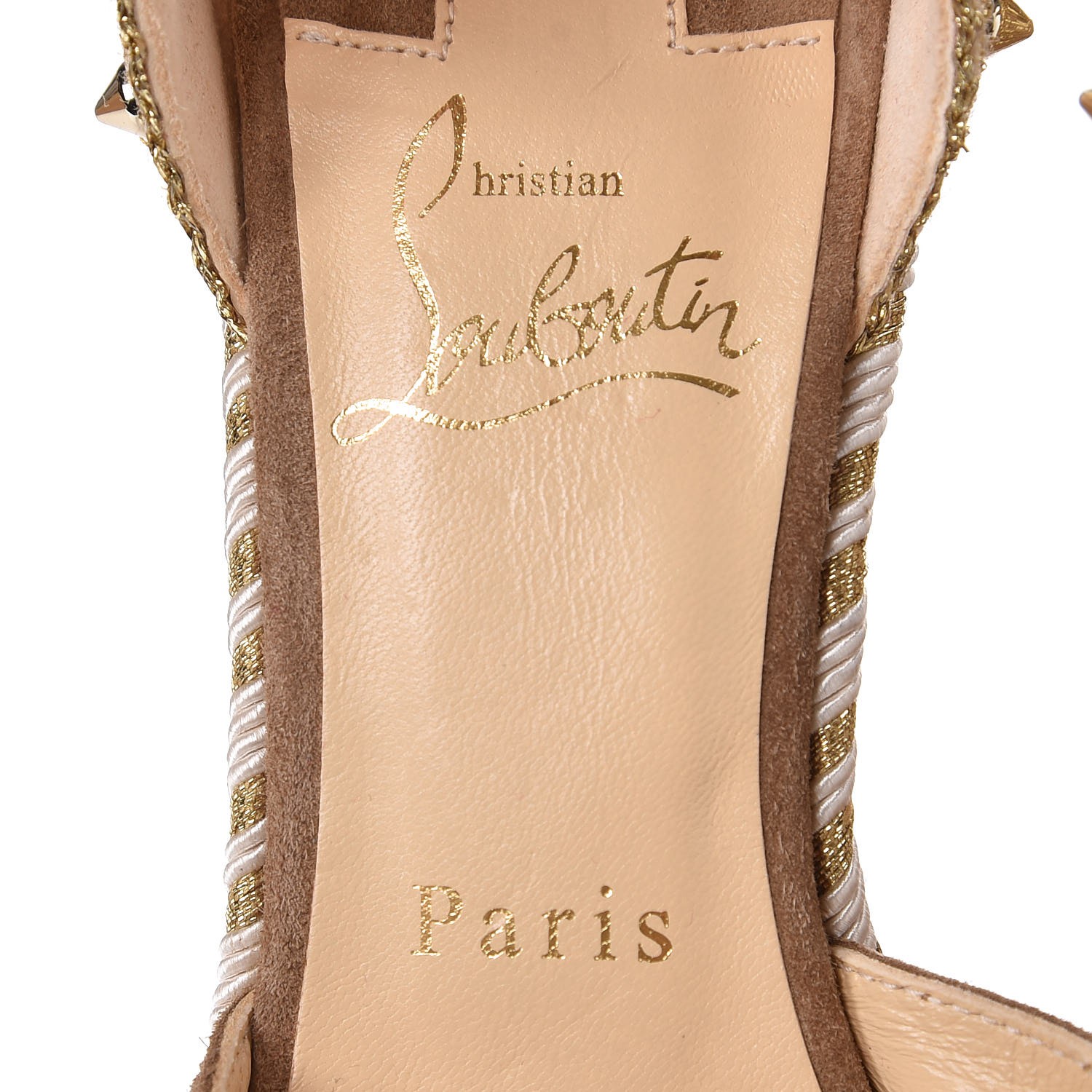 CHRISTIAN LOUBOUTIN Suede Studded Madcarina 120 Wedge