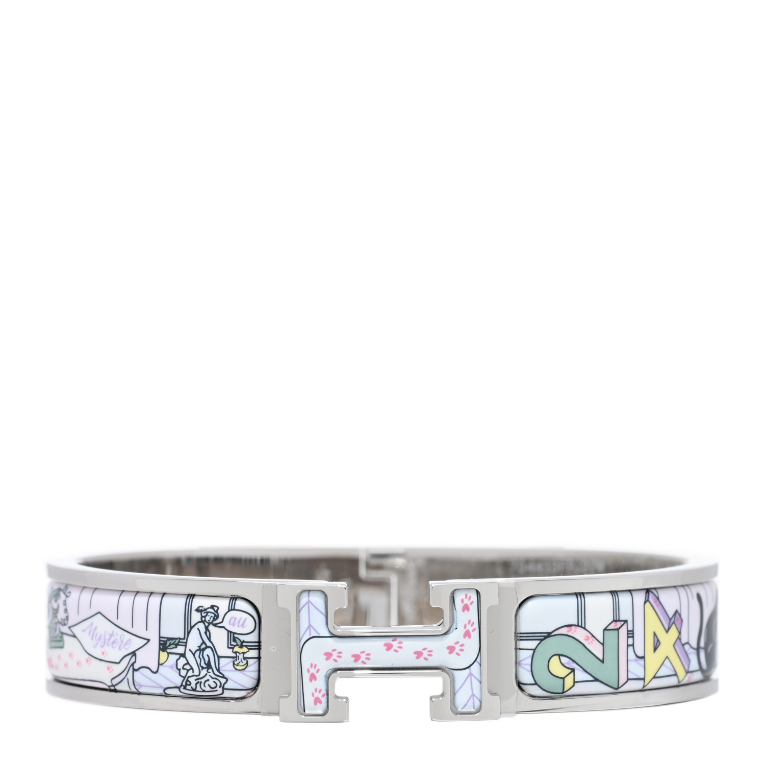 HERMES Enamel Printed H Mystere Au 24 Narrow Clic Clac H