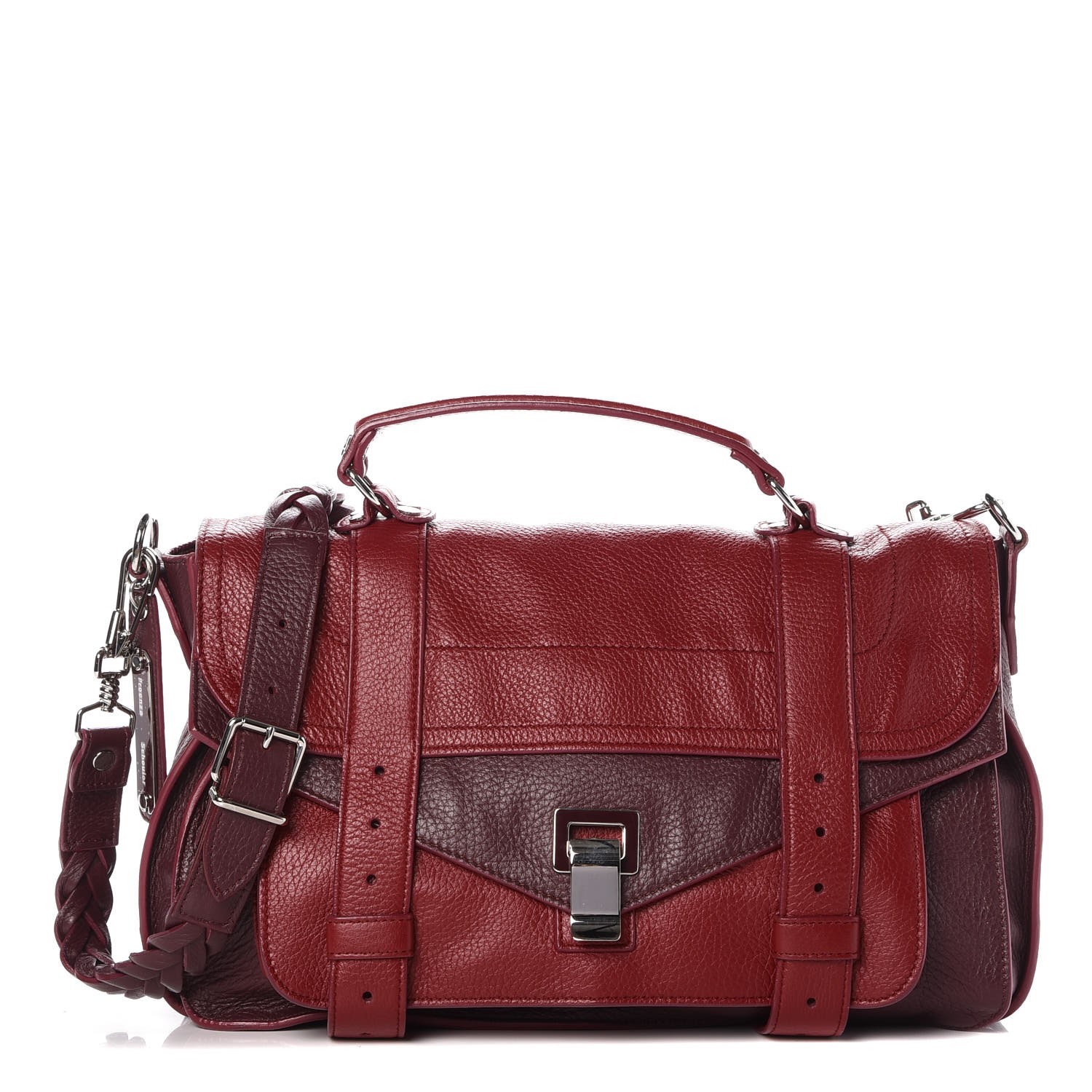 PROENZA SCHOULER Grained Deerskin Medium Bicolor PS1 Satchel