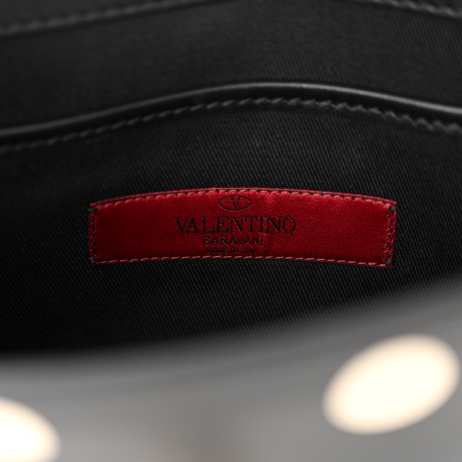 VALENTINO GARAVANI Vitello Polka Dot Medium Rockstud Flip