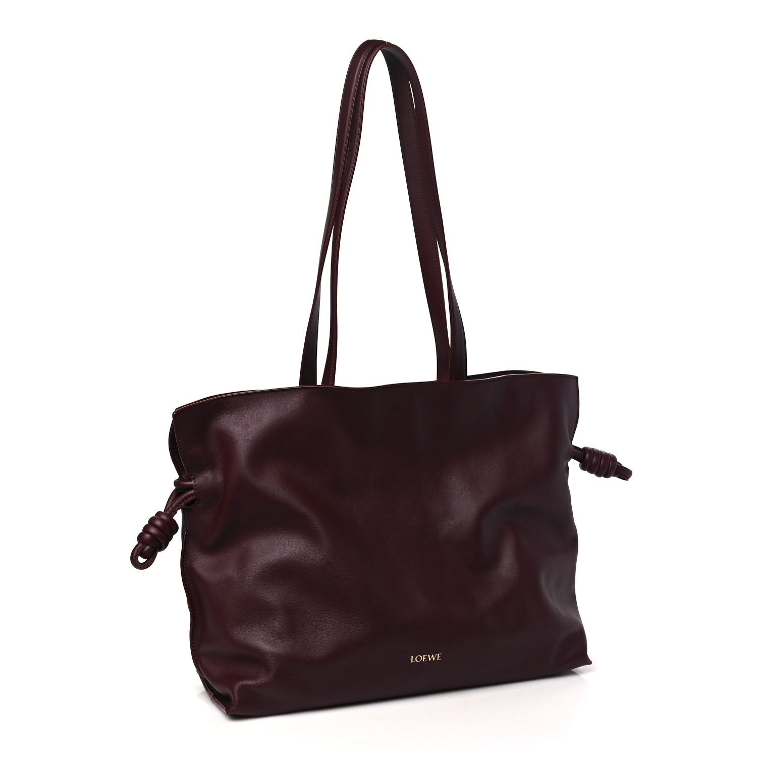 LOEWE Calfskin Large Flamenco Knot Bag Dark Burgundy 1500265
