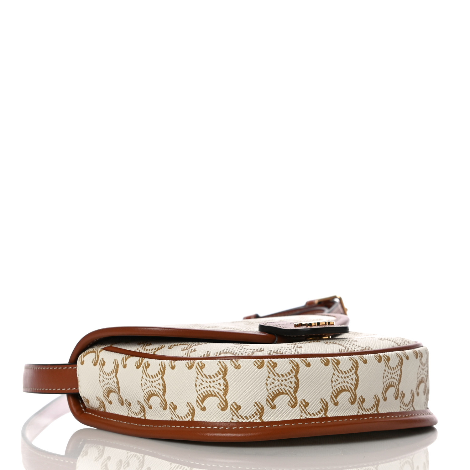 CELINE Triomphe Canvas Calfskin Mini Besace Bag White 924691