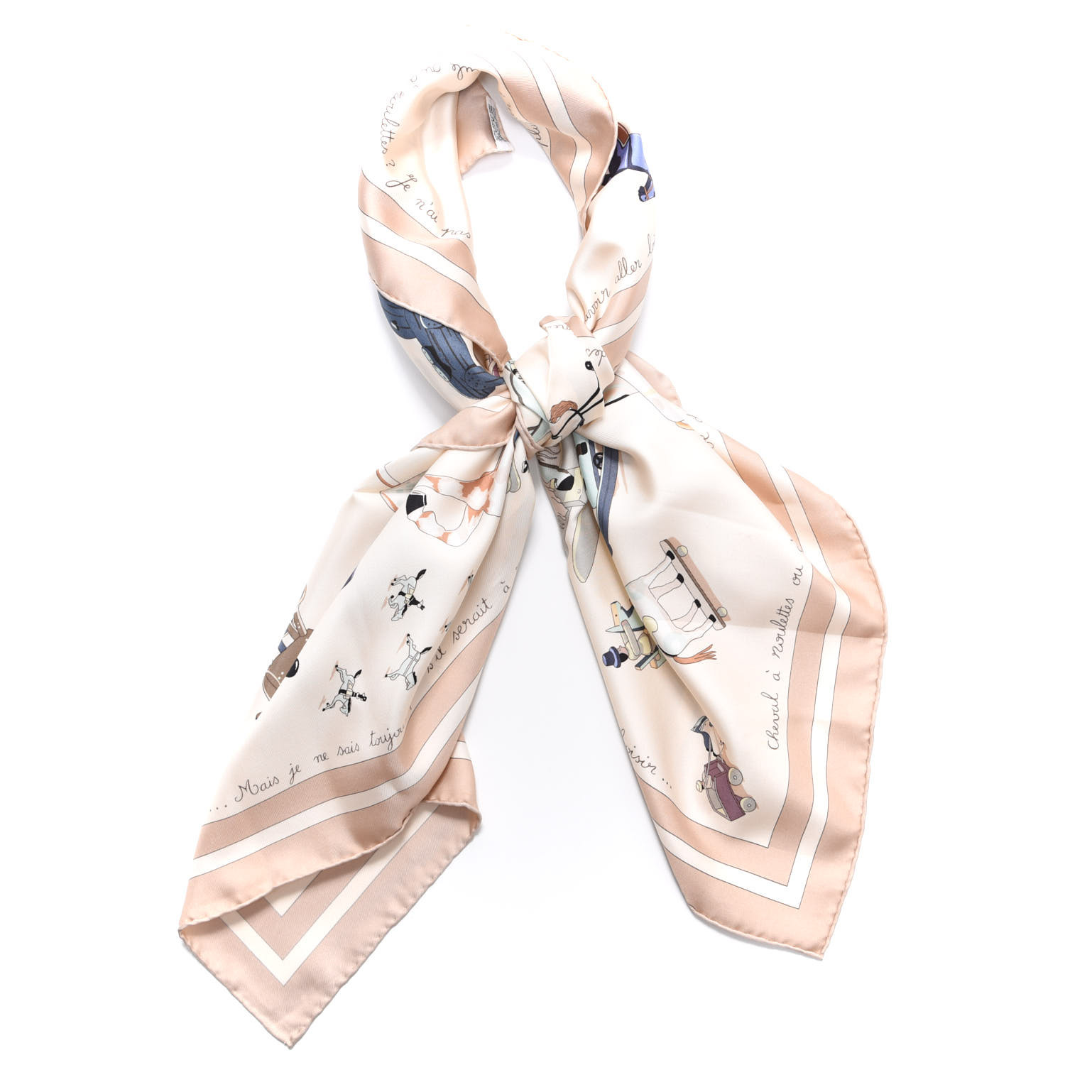 HERMES Silk Raconte Moi Le Cheval Scarf 90 562549 | FASHIONPHILE